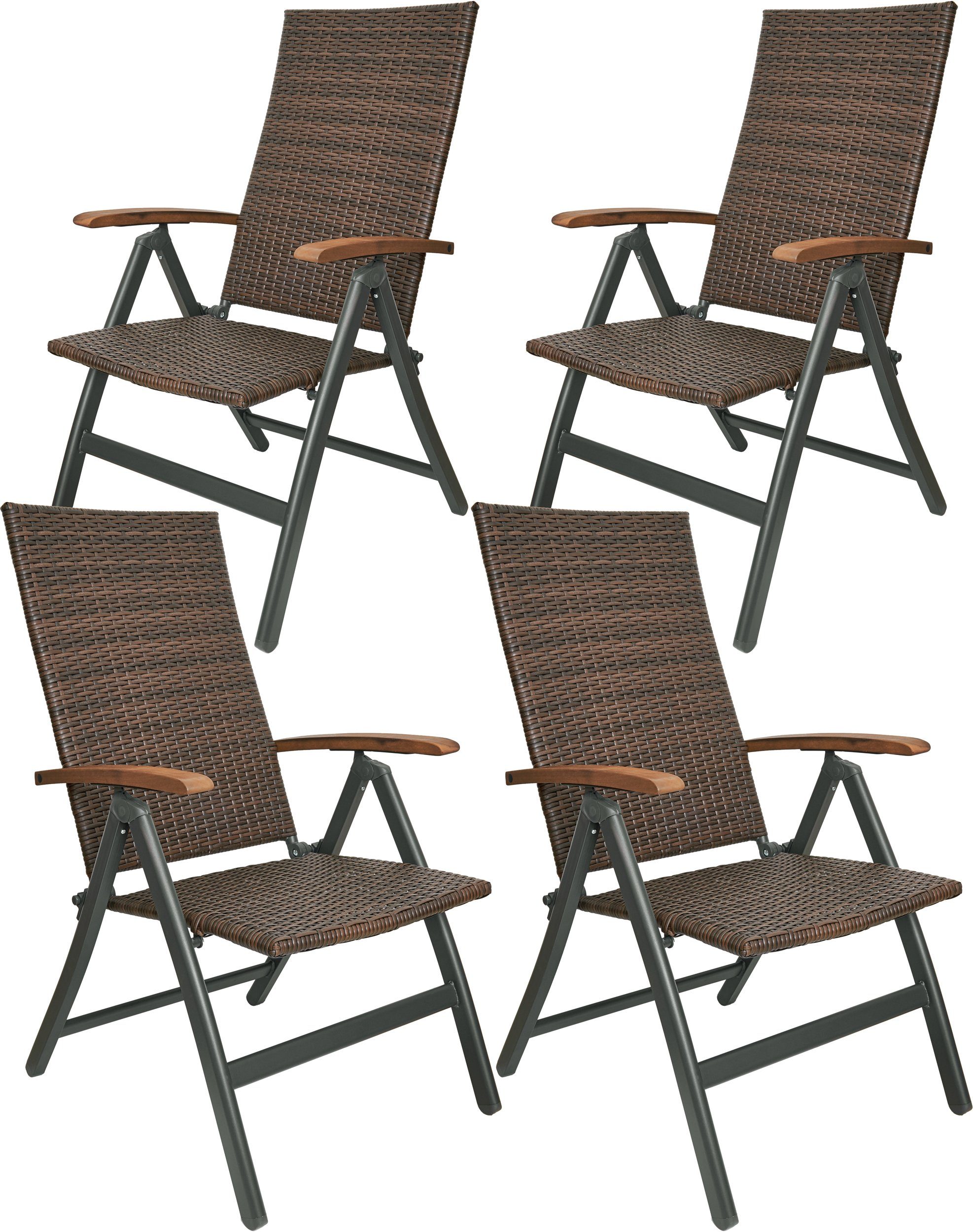 BRUBAKER Gartenstuhl Polyrattan Stuhl "Modena" (Set, günstig online kaufen