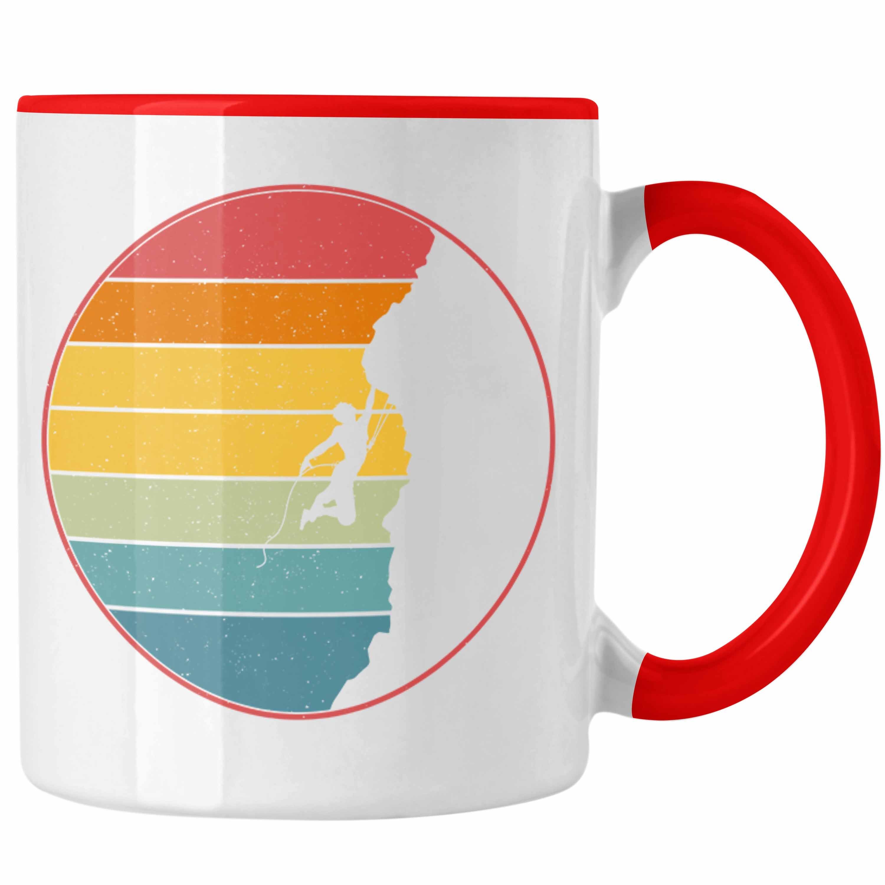 Rot Tasse Tasse Berge - Boulder Geschenk Klettern Trendation Trendation Geschenkidee Bergsteigen