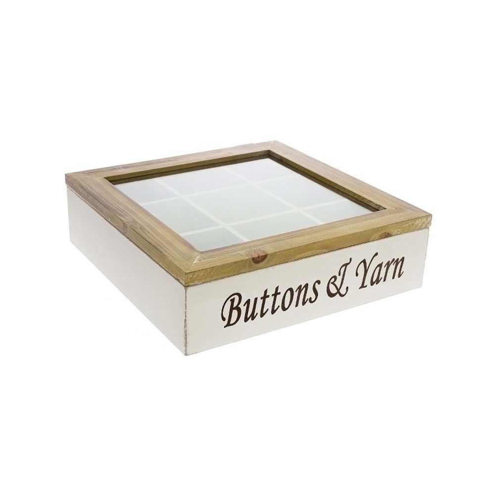 Myflair Möbel & Accessoires Schmuckkasten Holzbox BUTTONS & YARN weiß braun Хранилищаsbox Holzkiste mit klein