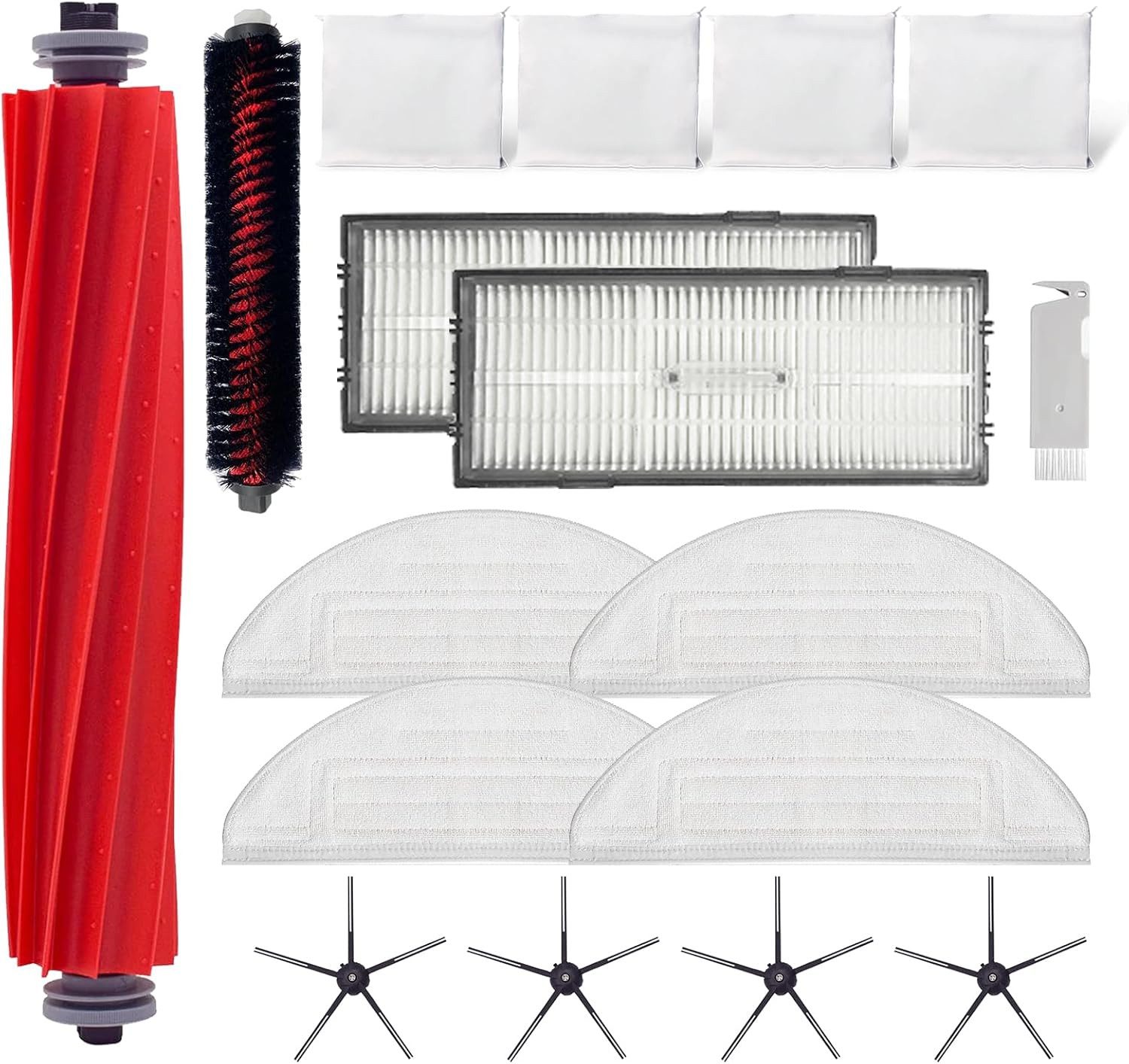 Saugroboter Zubehör-Set 16 tlg Zubehör Set für Roborock S7 MaxV Ultra mit Bürsten Filter