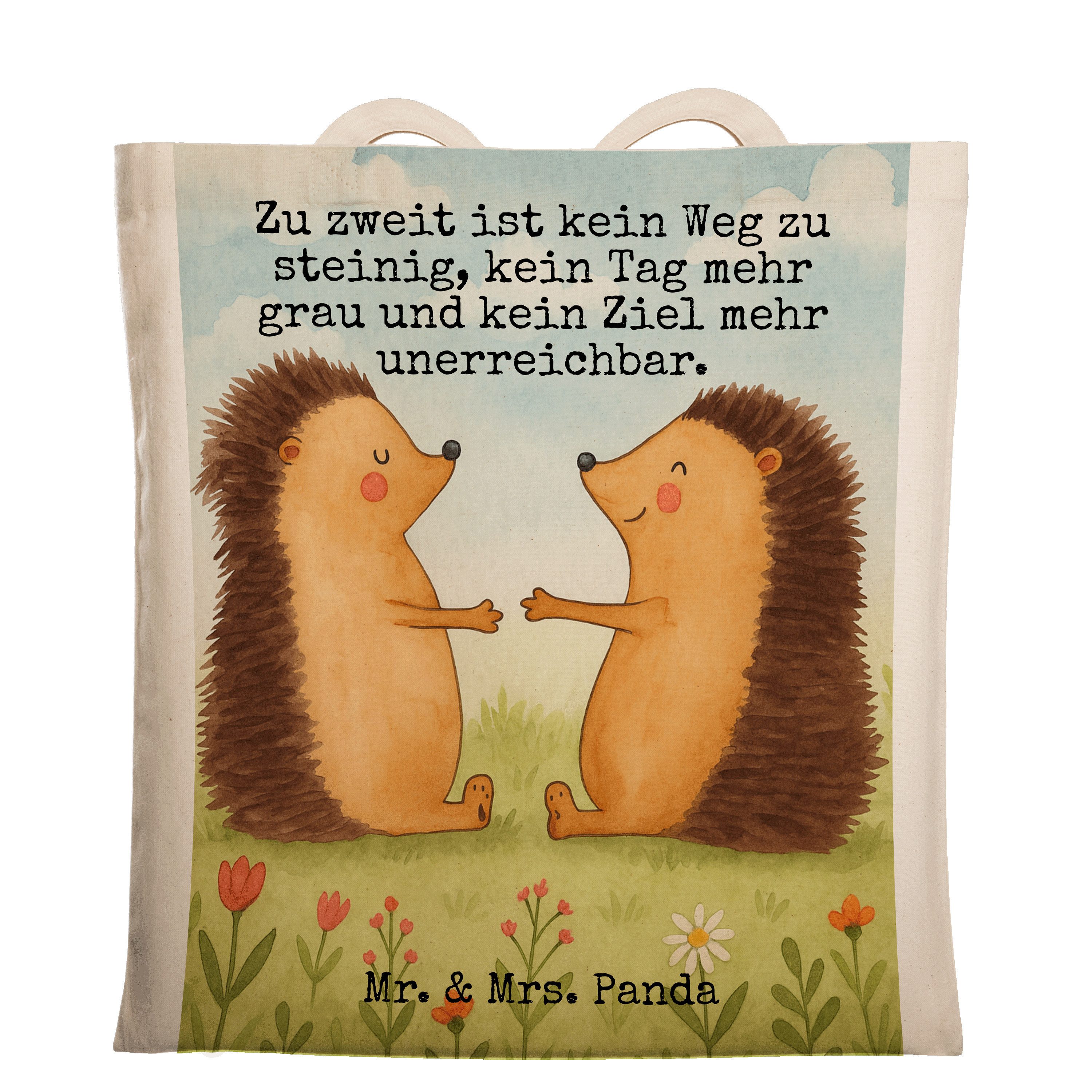 Tragetasche Hochzeit Igel Design, Tote Bag, Weiß, Tasche, Schultasche, Umarmung