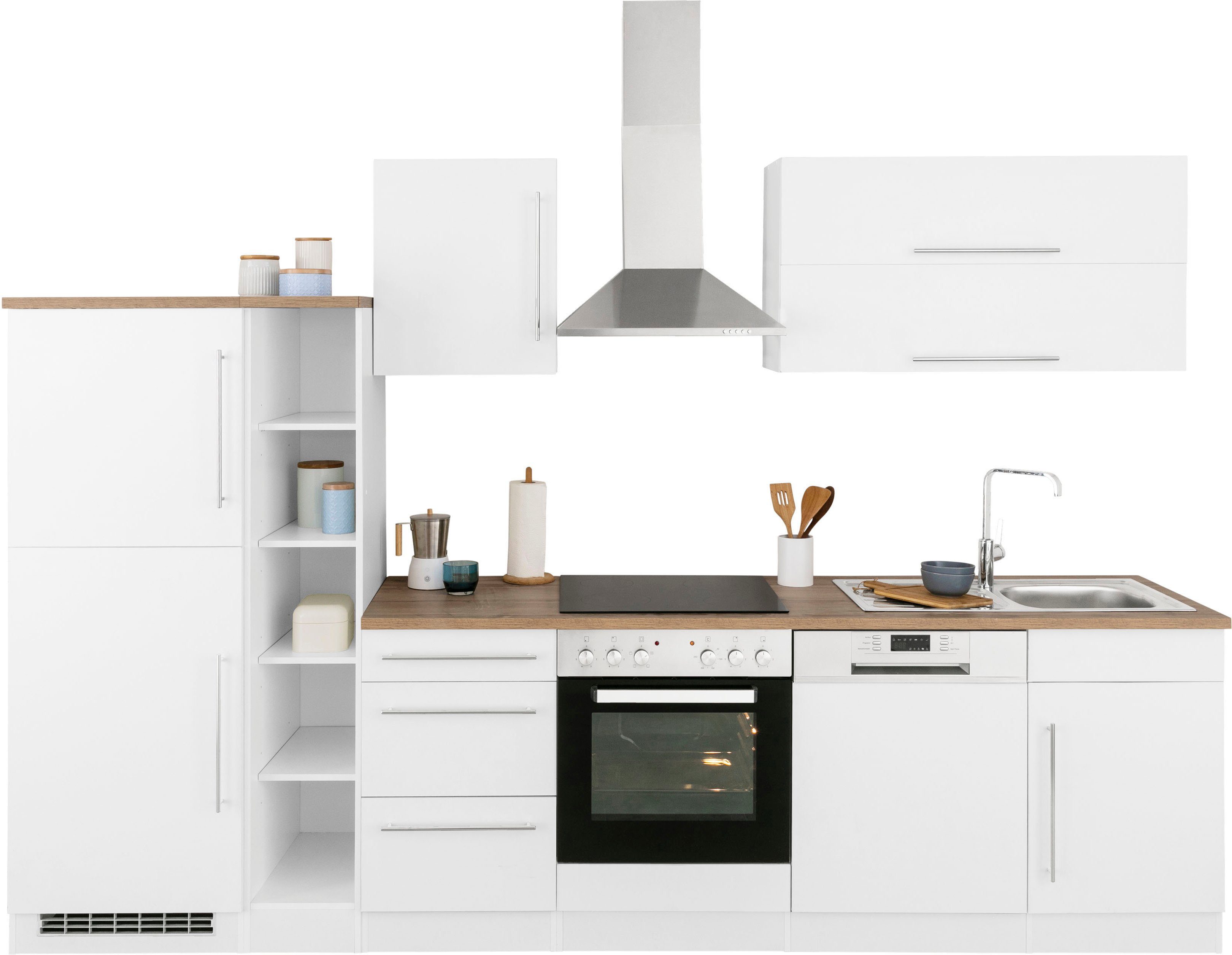 HELD MÖBEL Küchenzeile Samos, ohne E-Geräte, Breite 310 cm, Hochwertige  MDF-Fronten, außer bei Farbe weiß