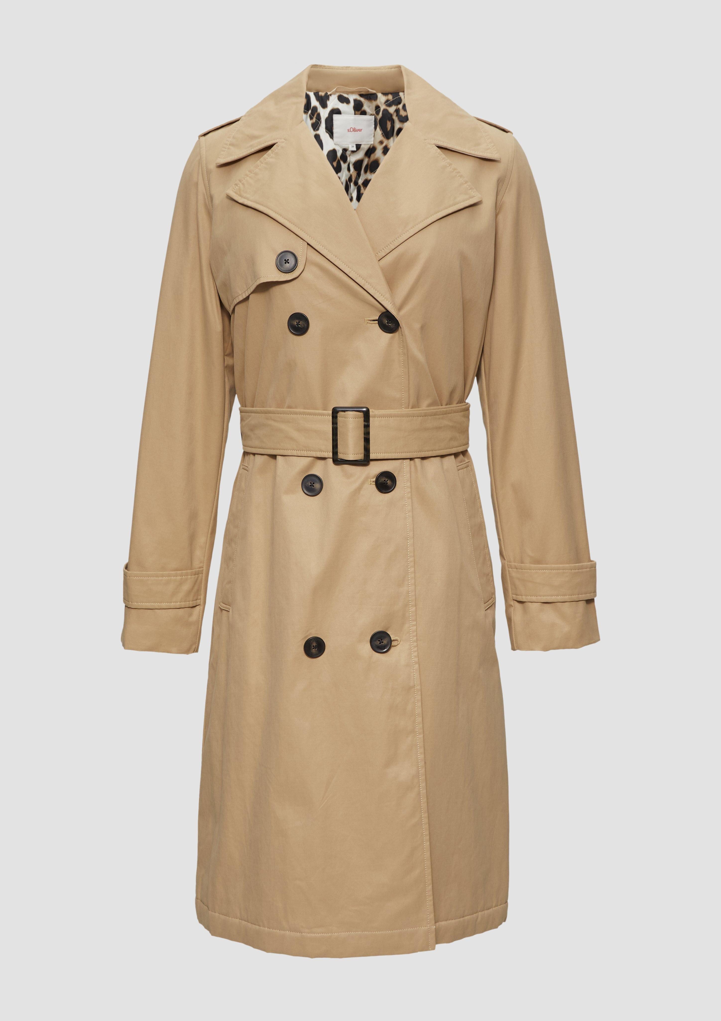 Funktionsmantel Wattierter Trenchcoat mit Innenprint