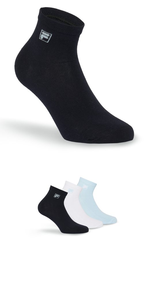 Fila Kurzsocken UNISEX QUARTER PLAIN SOCKS (3-Paar) mit eingestrickem Logo günstig online kaufen