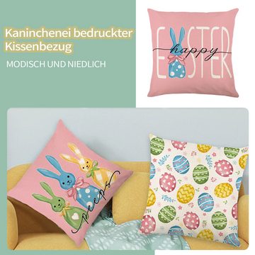 Kissenhülle 4 Stück Kissenbezug Ostern,Osterdeko Modern Kissenbezug, Daisred (4 Stück)