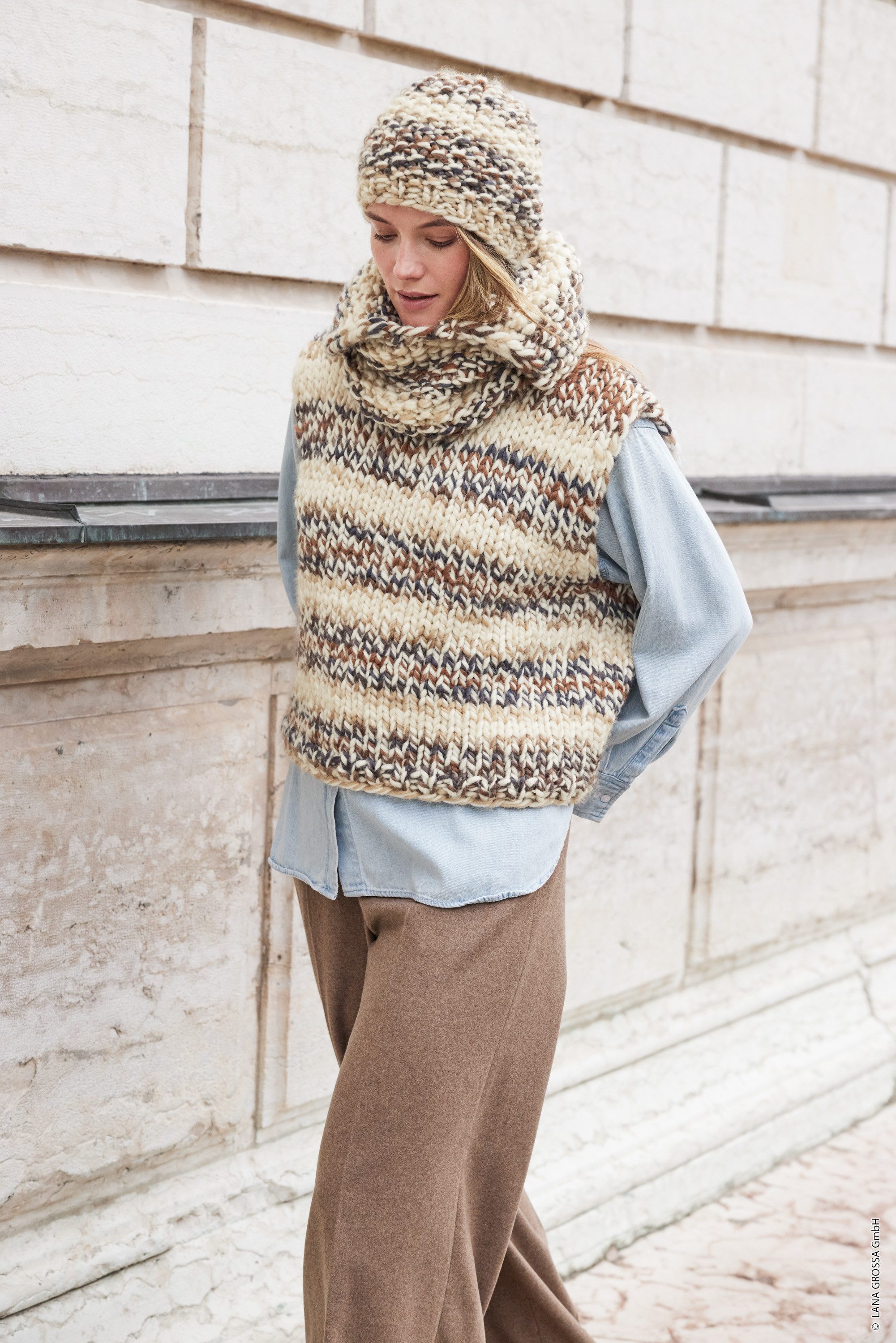 LANA GROSSA DOLCE Häkelwolle, 50 m (Dickes, locker verzwirnt Merino-Dochtgarn mit Mouliné-Effekt), 100 g