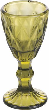 Villa d'Este Likörglas Prisma Greenery, Glas, Gläser-Set, 6-teilig, Inhalt 45 ml