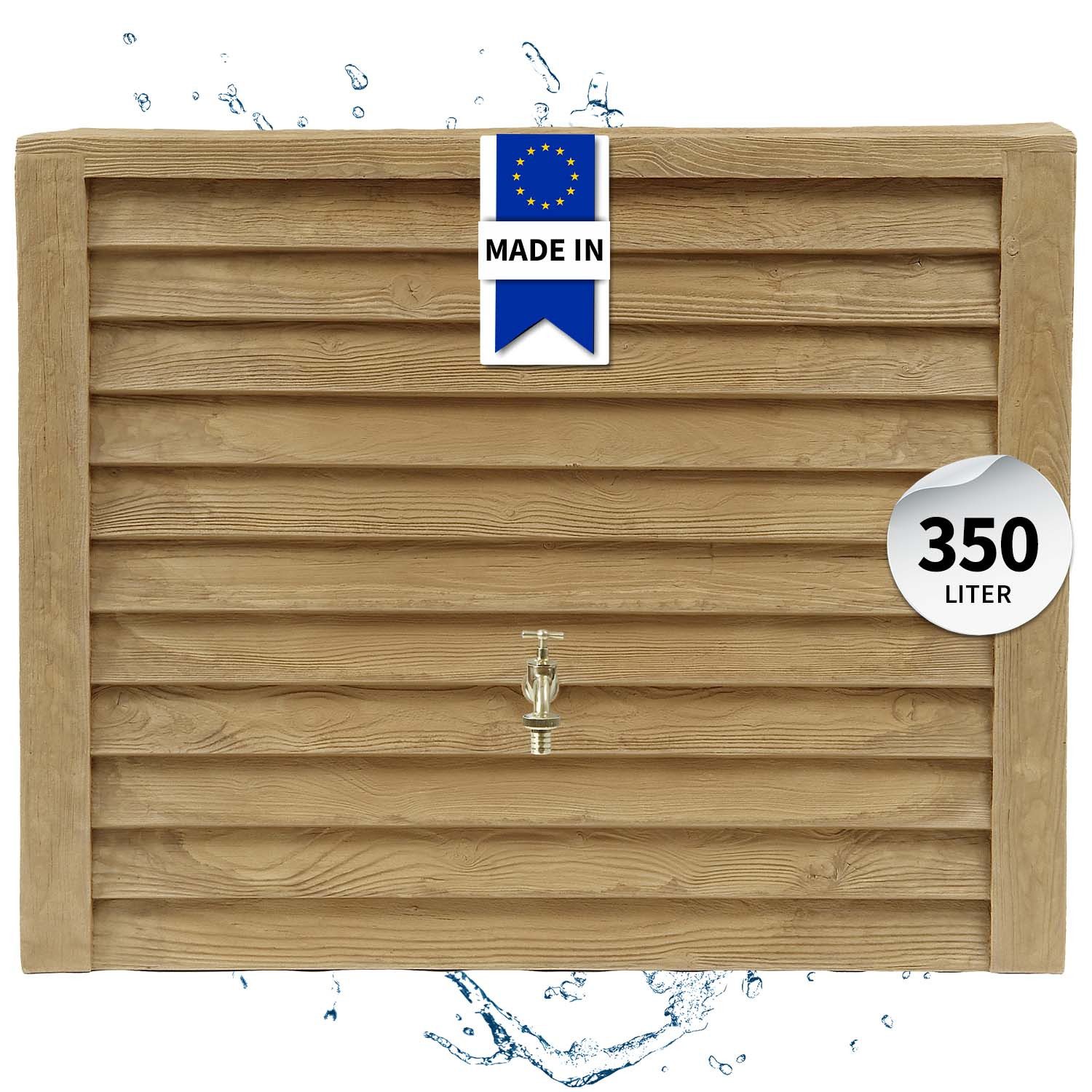 GARANTIA Regentonne WOODY Wandtank 350 Liter lightwood