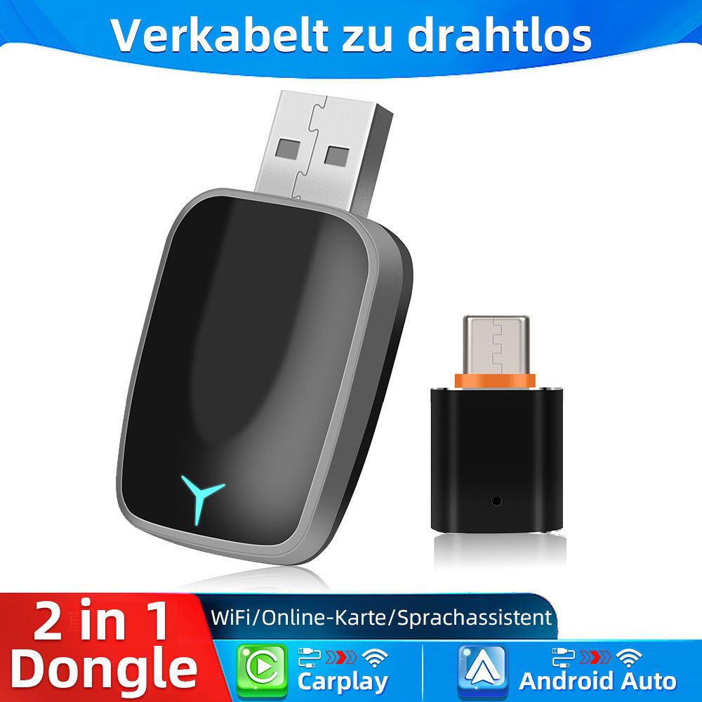 Wireless-Adapter für Apple CarPlay & Android Auto–USB/Type-C Adapter