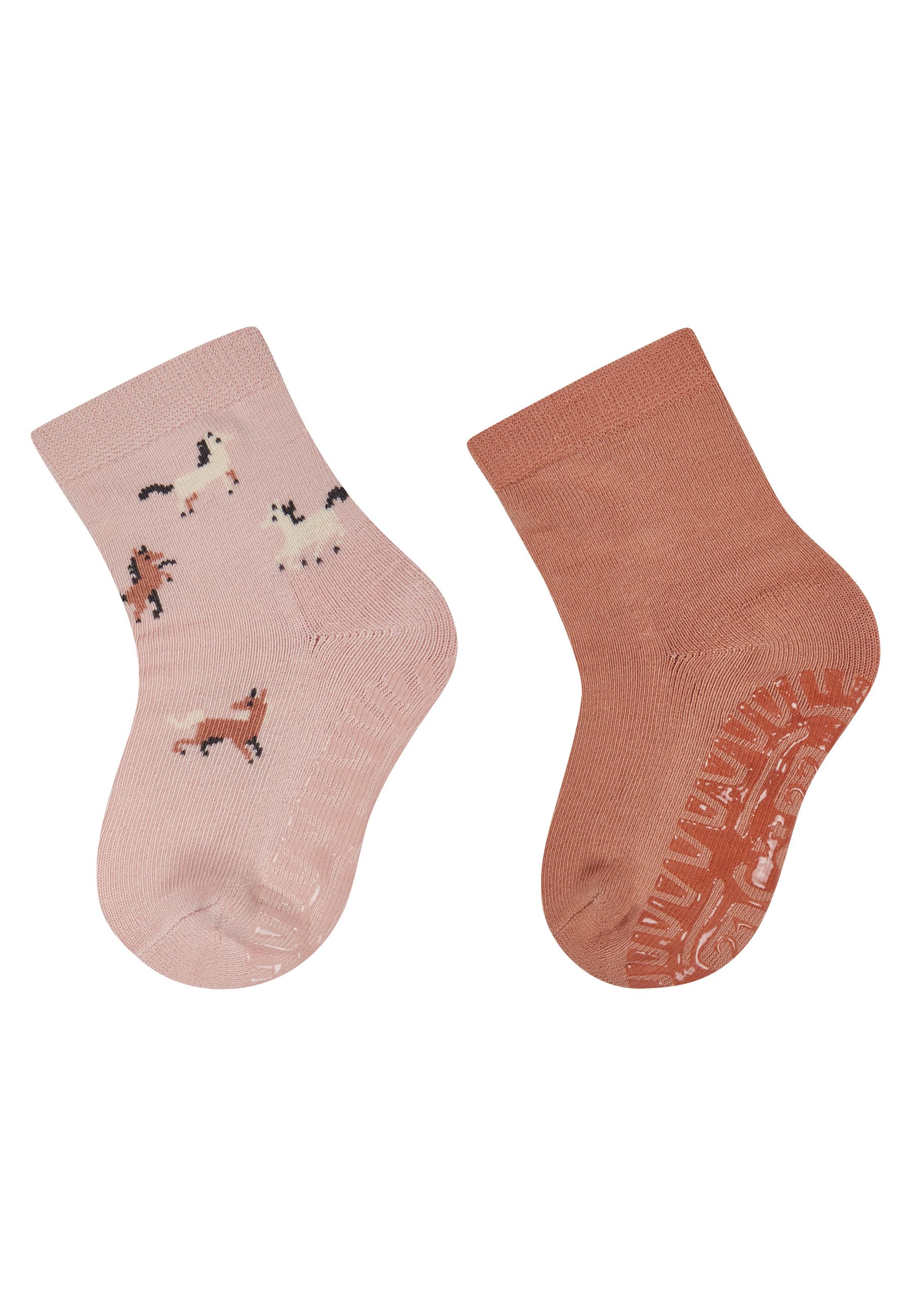 Sterntaler® ABS-Socken Fliesen Flitzer AIR 2er-Pack Pferd (2-Paar, 2er-Pack) Fliesen Flitzer Air 2er-Pack, Pferd, rutschfest, weich & atmungsaktiv