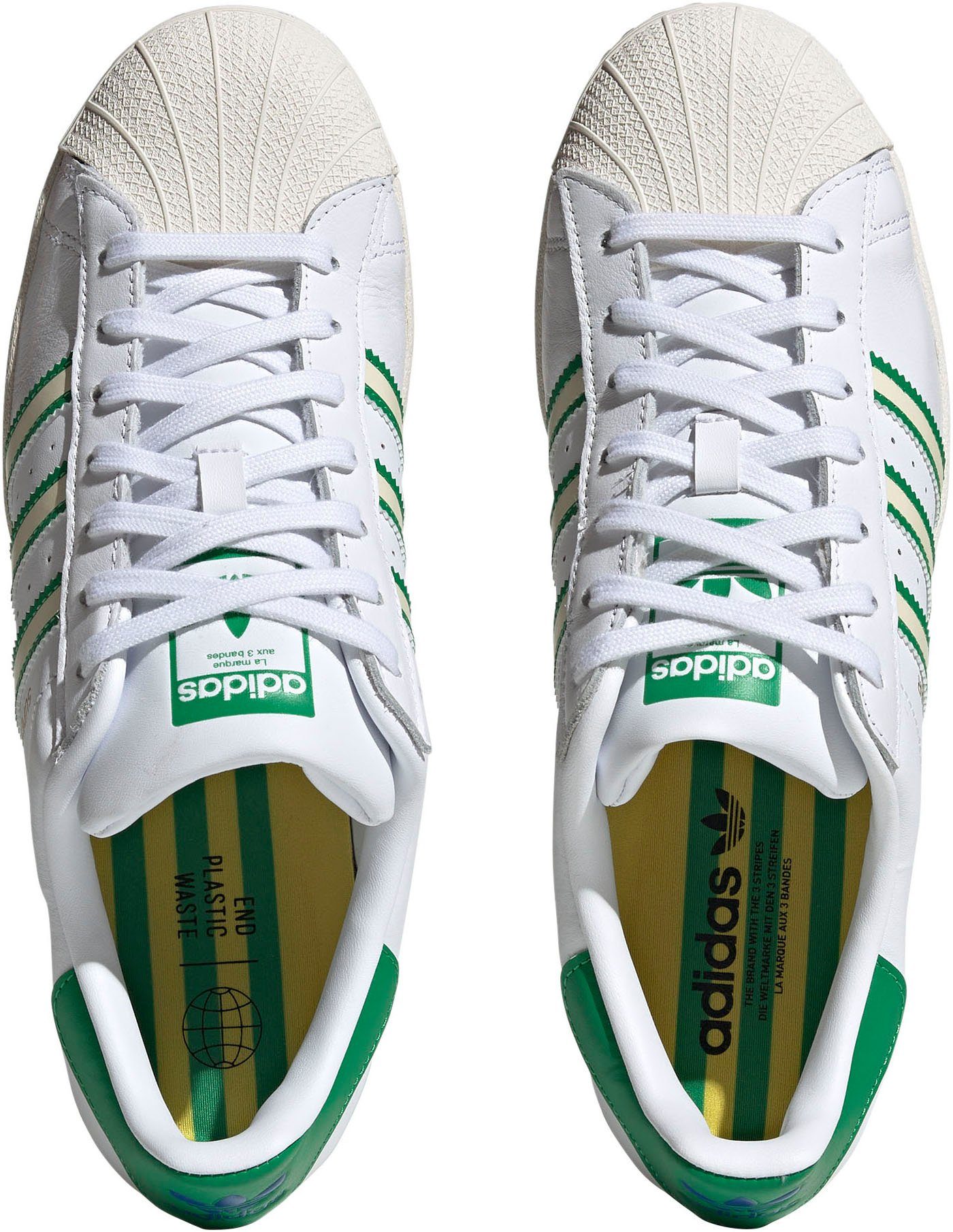 Sneaker adidas weiß-grün Originals SUPERSTAR