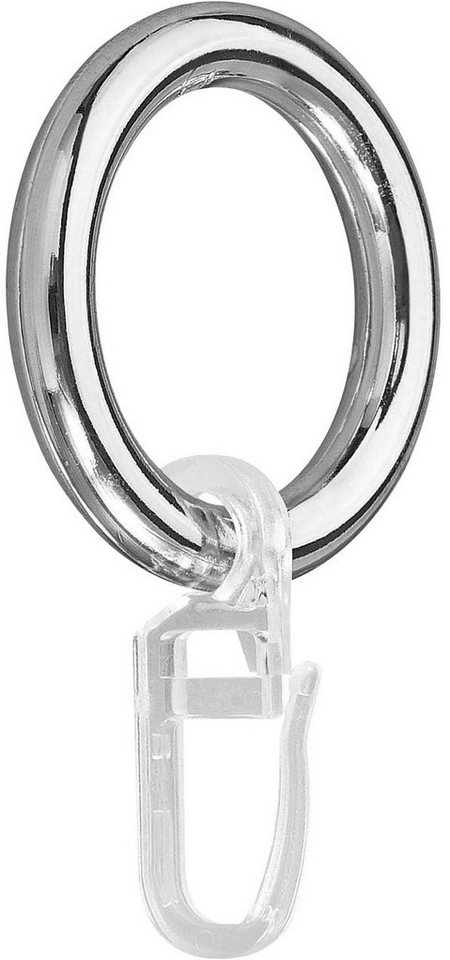 Gardinenring Kunststoffring mit Haken, GARESA, (20-St), für Durchmesser bis  20mm, einfache Montage, für leichten bis mittelschweren Behang