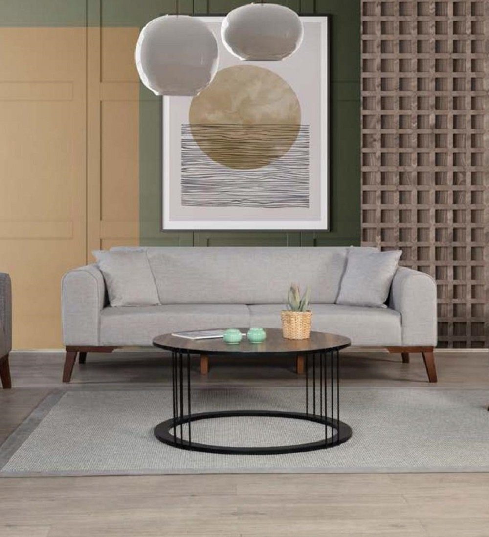 3 Sofa Möbel Grau Italienische Modernes Dreisitzer Stil Sofa Sitzer JVmoebel