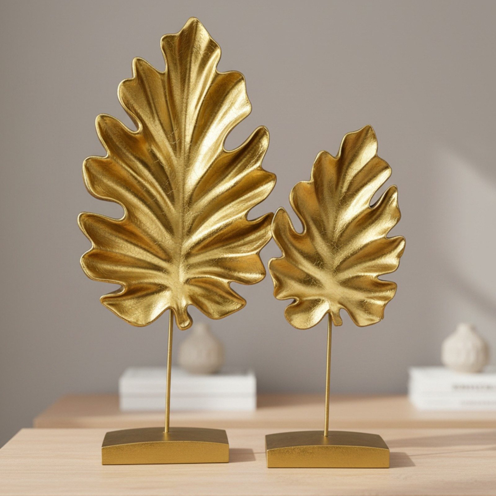 Bamyum Dekoobjekt Bamyum 2pcs Bergahornblätter Sculpture Modern Deko Figur – Bild 5 von 5
