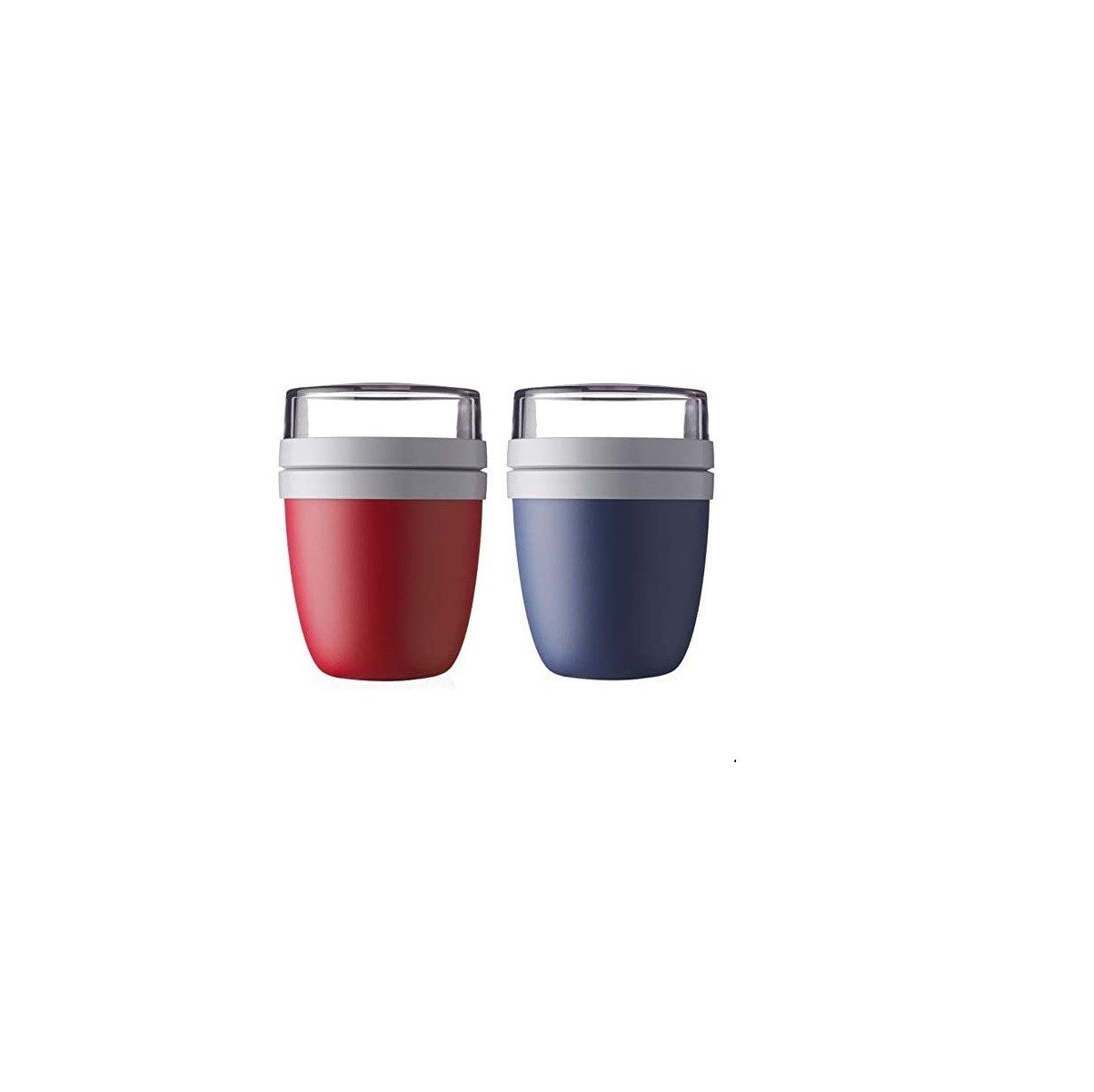 Lunchbox Lunchpot Ellipse 2-er Set Essensbehälter (Nordic Denim und Nordic red)