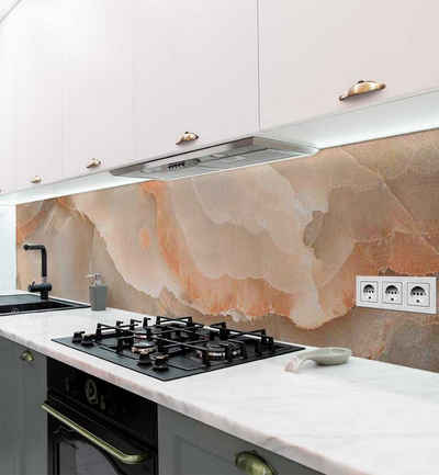 MyMaxxi Dekorationsfolie Küchenrückwand wellige Marmor Steinplatten selbstklebend