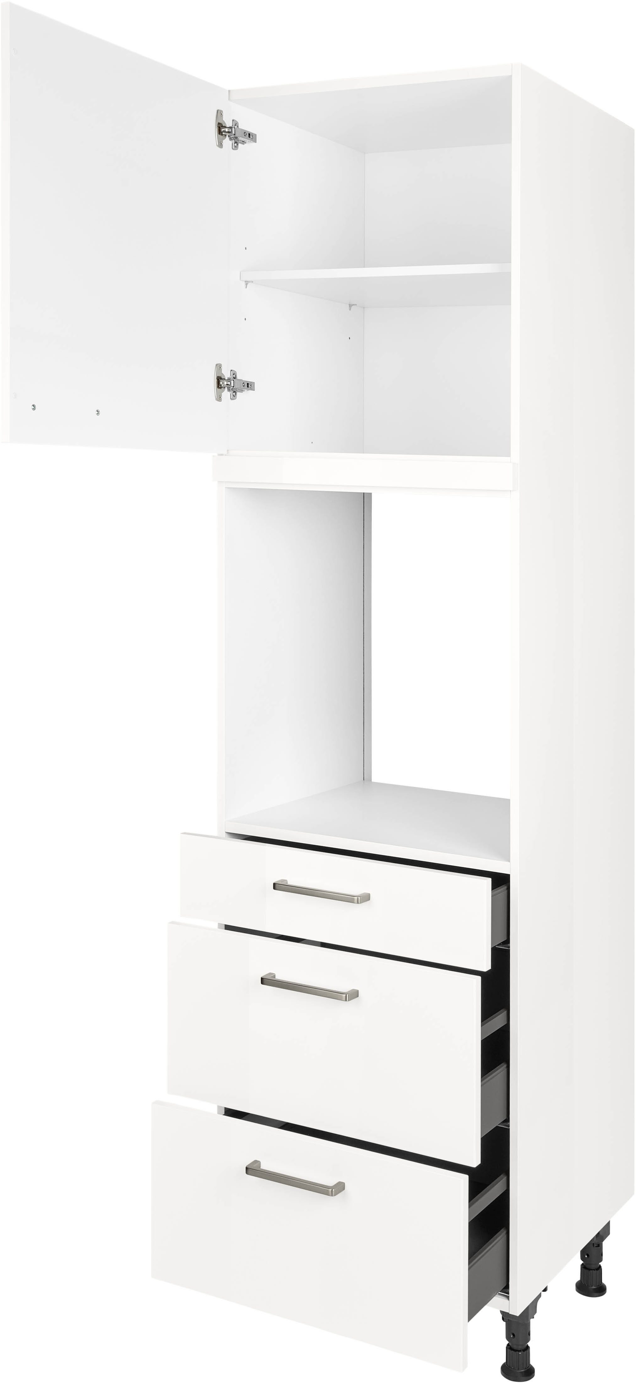 nobilia® Backofenumbauschrank "Flash", Ausrichtung wählbar, mit Schublade und zwei Auszügen und einer Tür, vormontiert, Breite/Höhe: 60/216,6 cm