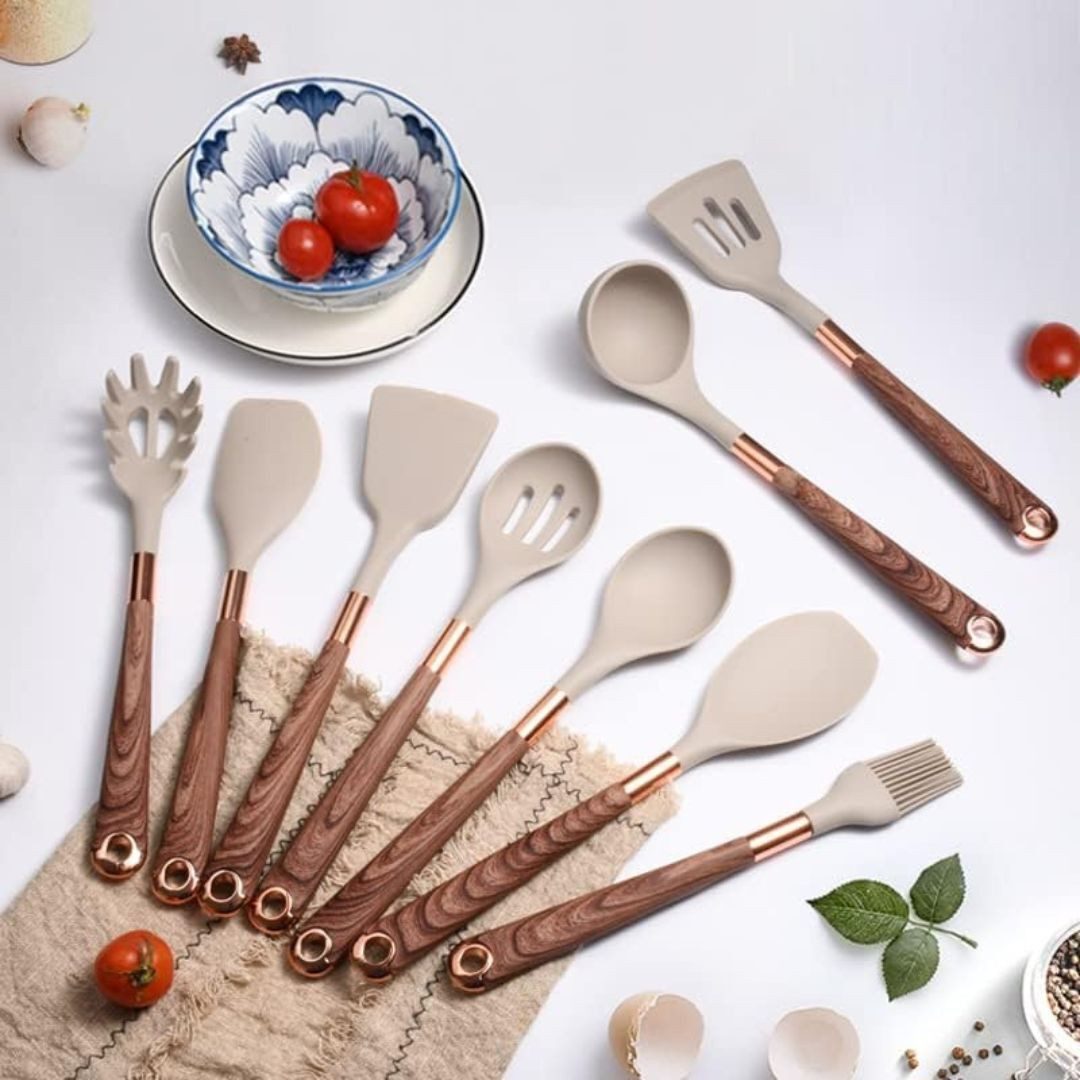 Faizee Möbel Kochbesteck-Set 10-teiliges Silikon-Kochgeschirrset für die moderne Küche