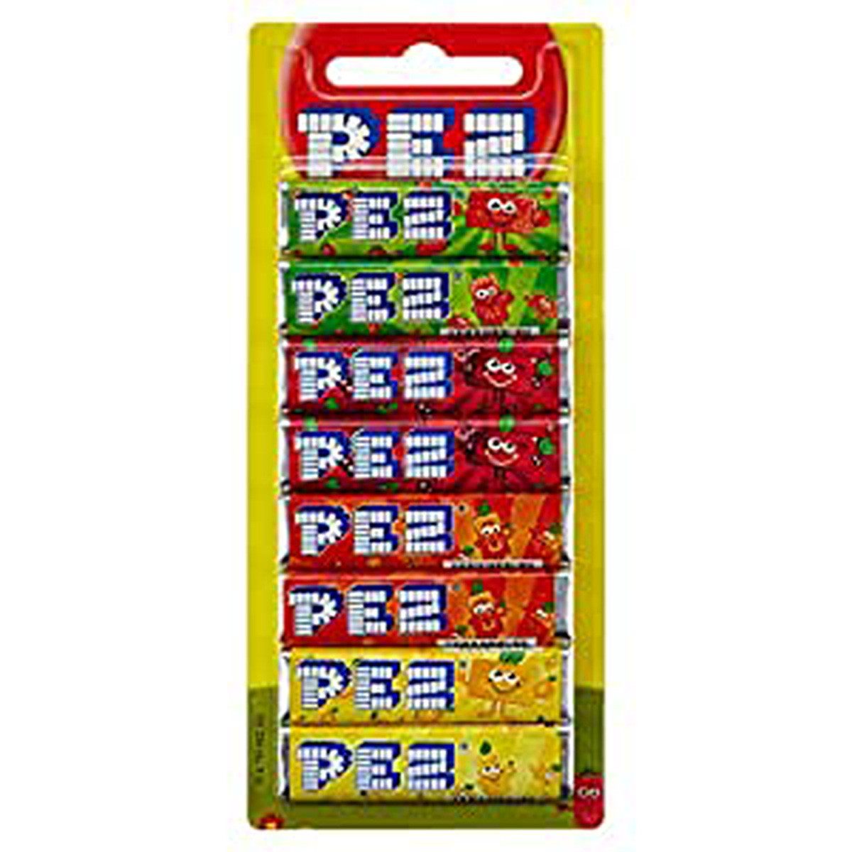 PEZ Süßigkeit, PEZ Bonbons Fruit Mix PEZ Spender Laktose und glutenfrei 68g 9er Pack