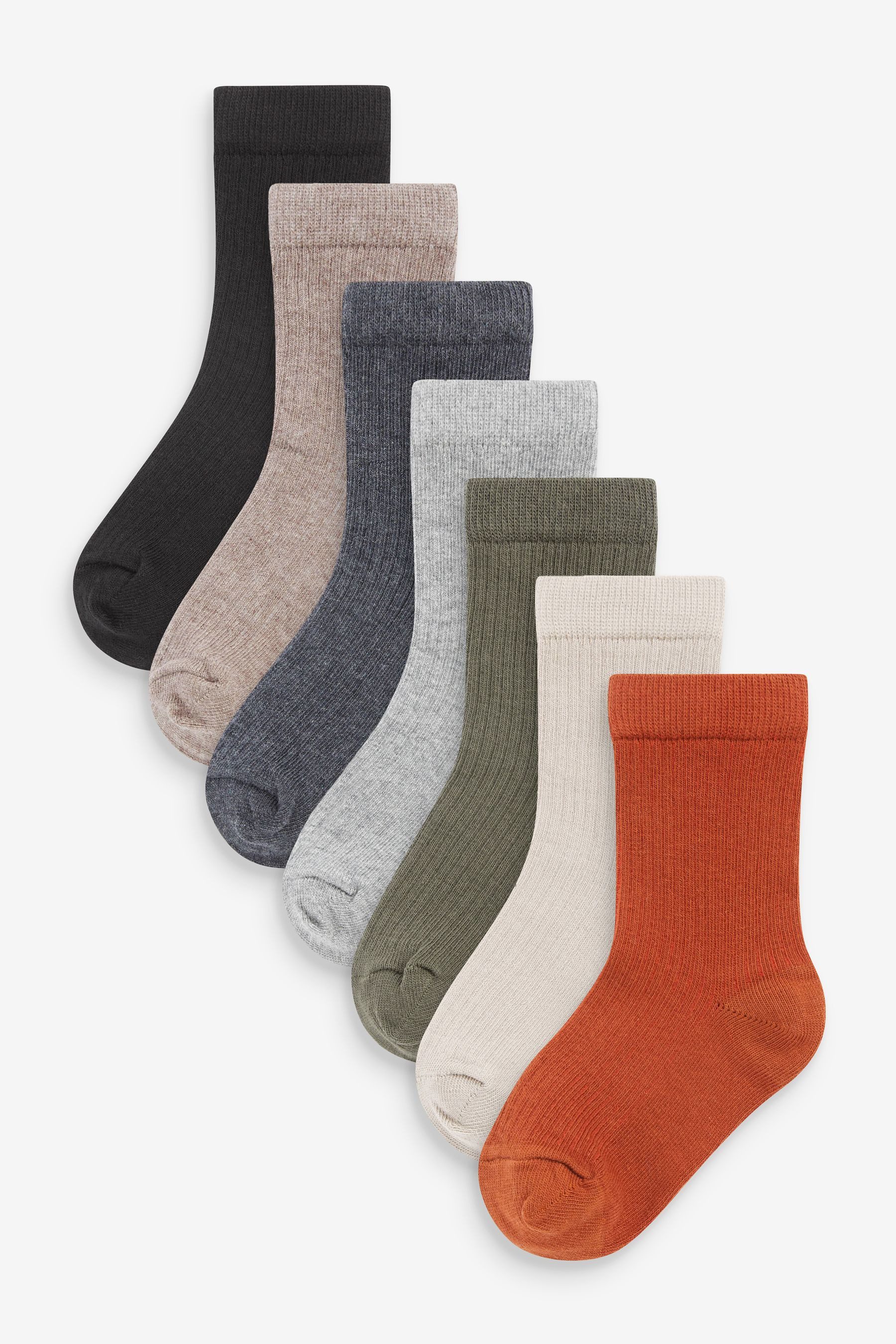 Next Kurzsocken Feinripp-Socken mit hohem Baumwollanteil, 7er-Pack (7-Paar)