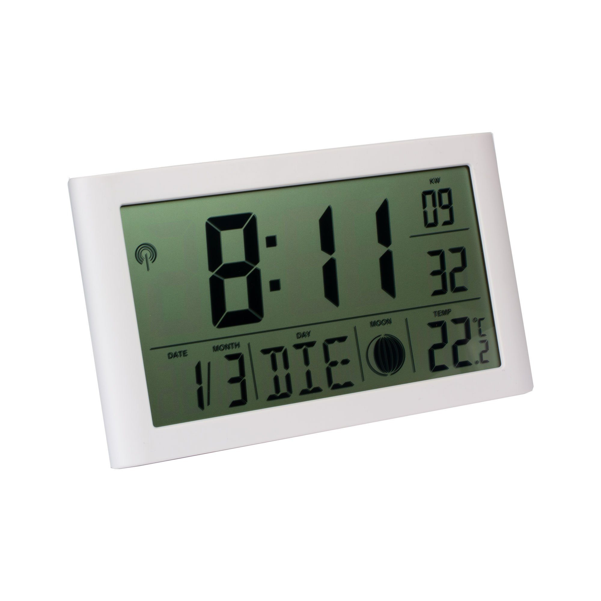 Miraval Wanduhr Digitale LCD Tischfunkuhr mit + Temperaturanzeige