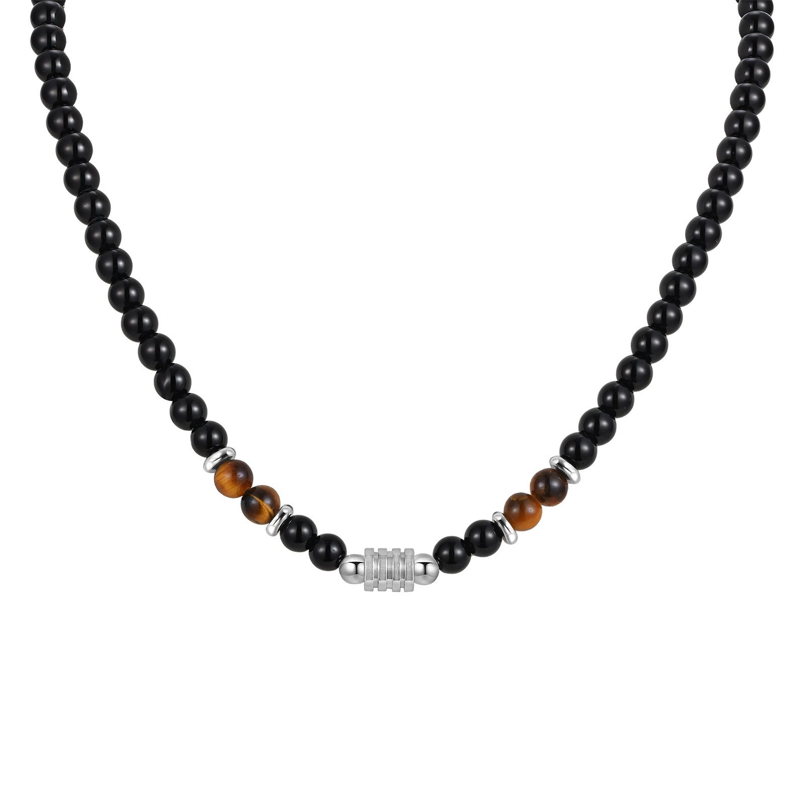 KARMA Perlenkette Schwarz Edelstahl 50 cm günstig online kaufen