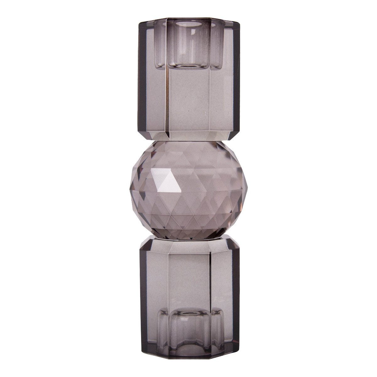 EJA International Kerzenhalter Kristallhalter - Rauchgrau (1 St), 16,5 x 6 x 6 cm