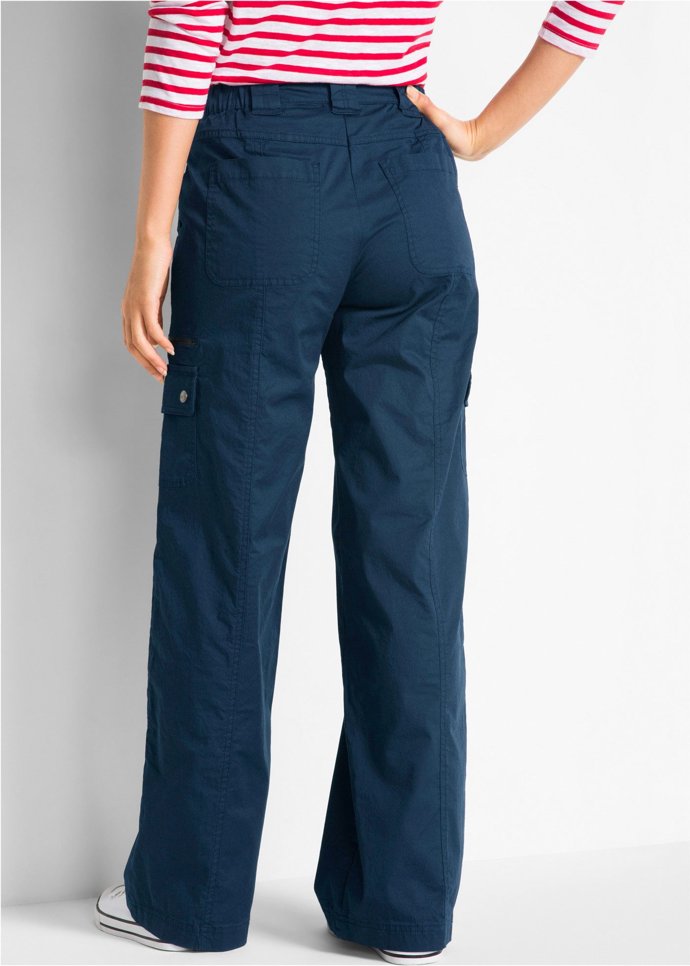 bonprix Cargohose (1-tlg) aus Baumwolle mit Elasthan, weite Passform, regul günstig online kaufen