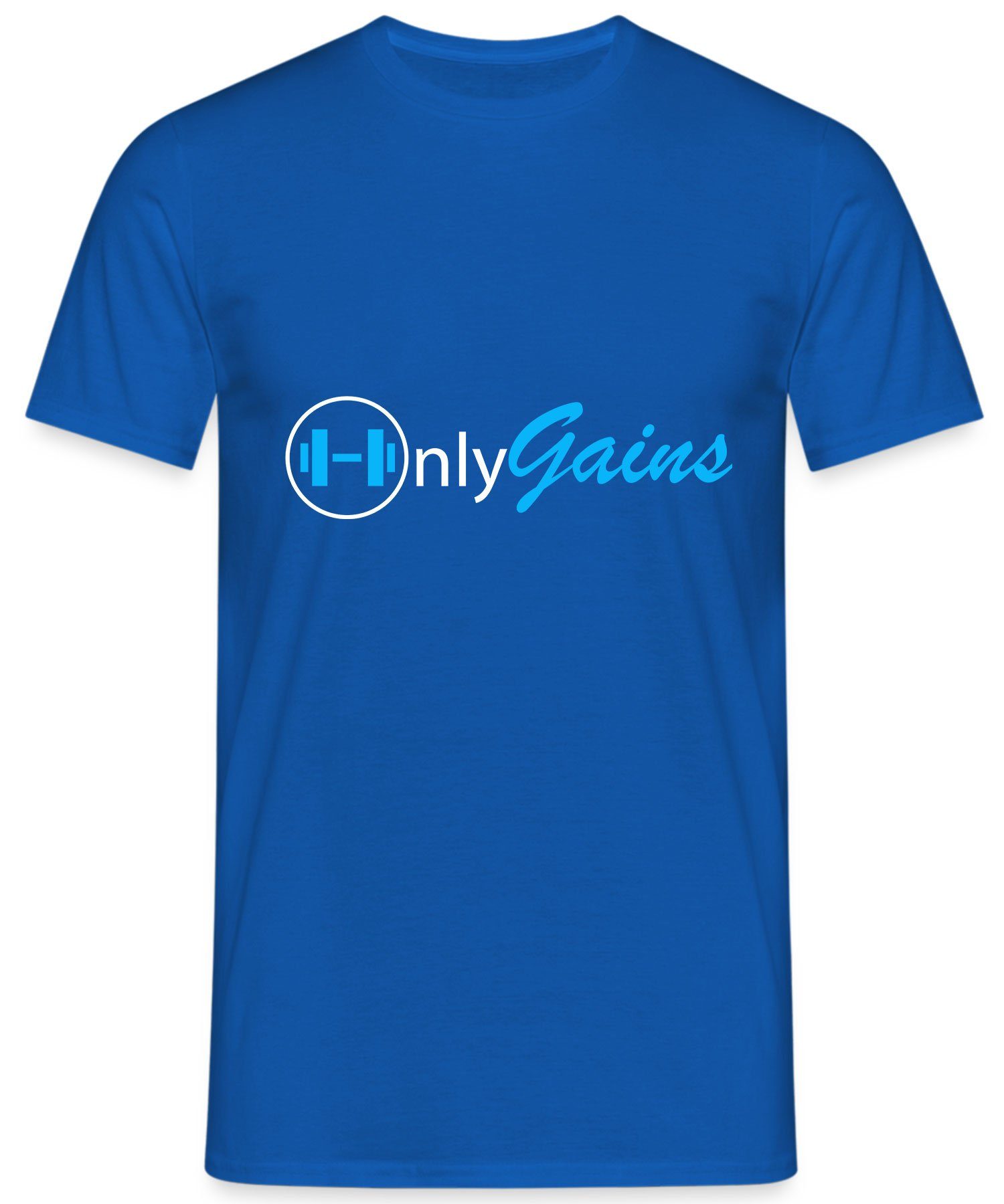 Only Blau Quattro Kurzarmshirt Workout Gym T-Shirt Formatee Herren - Gains (1-tlg) Fitness
