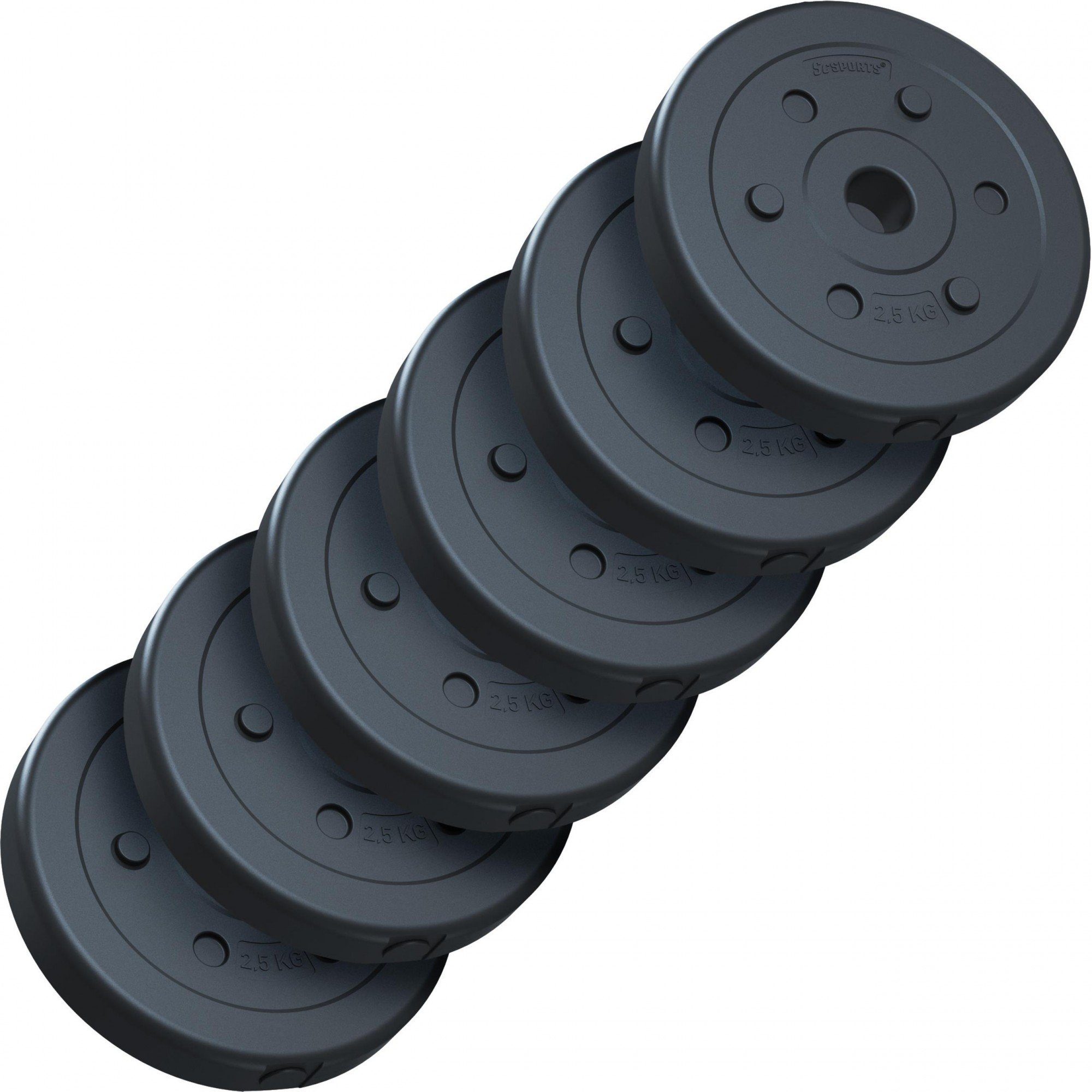 ScSPORTS® Hantelscheiben Set 15 kg 30/31mm Kunststoff Gewichtsscheiben Gewichte, (10002542-tlg)