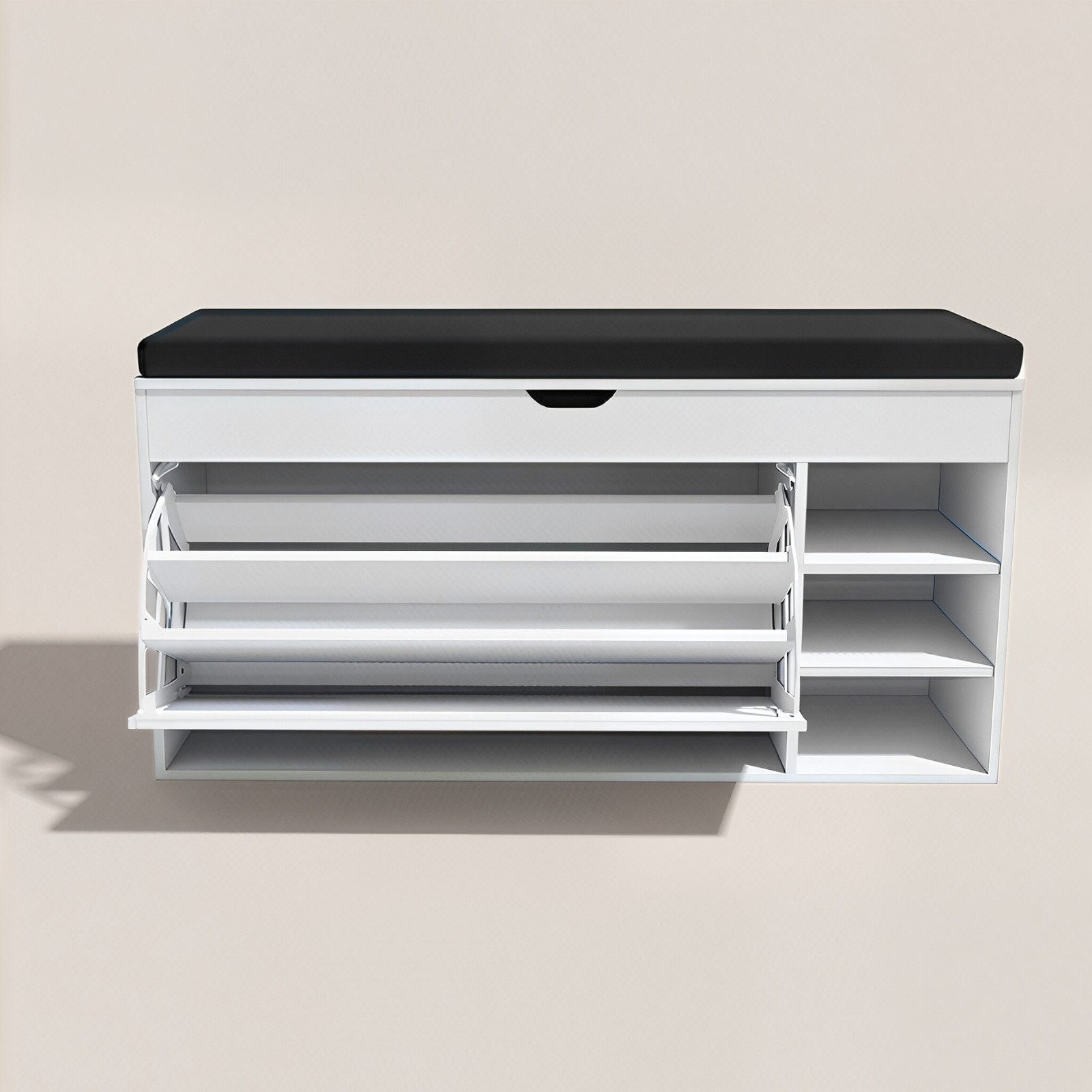 BOXIMO Schuhschrank Schuhschrank mit Sitzfläche und ausziehbaren Regalen GRADIA (Schuhschrank GRADIA mit Sitzbank) – Bild 5 von 5