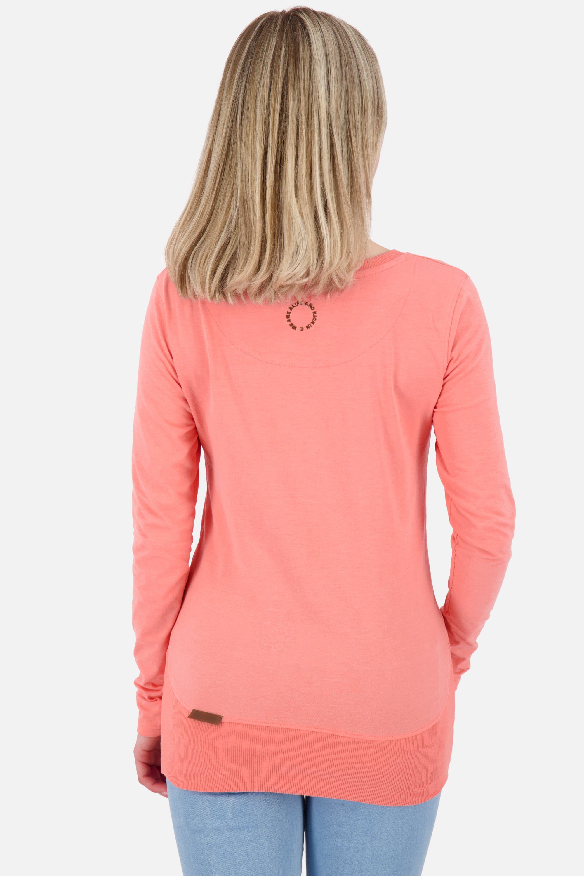 Kickin A Longsleeve ConnyAK Alife Langarmshirt melange Damen Langarmshirt, Shirt & peach