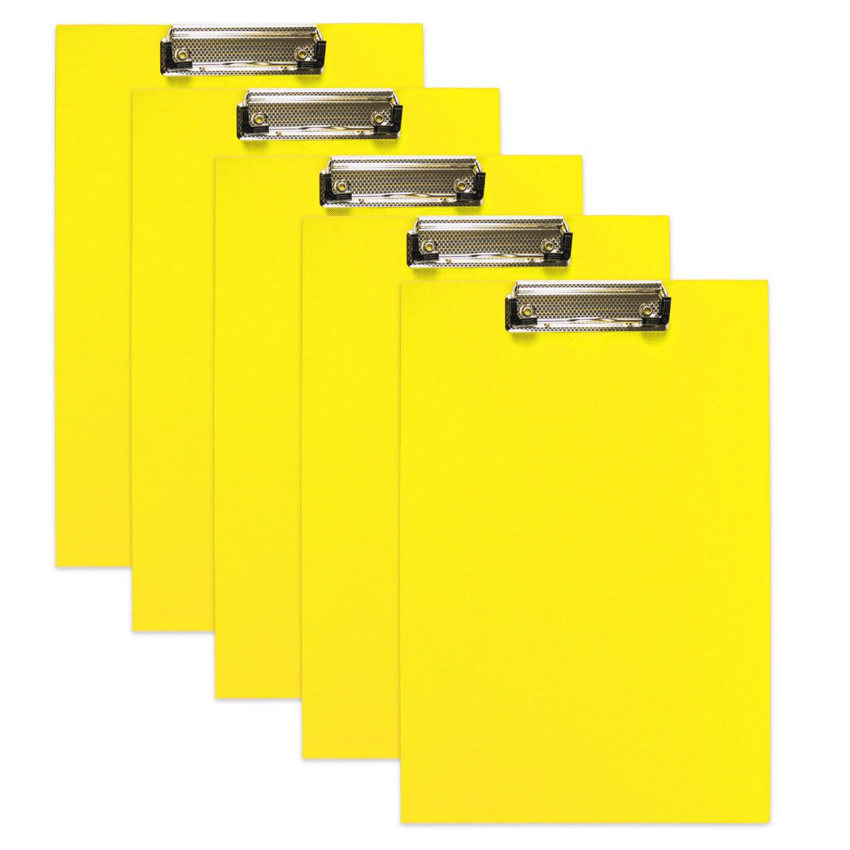 mixed24 Schreibmappe 10 Stück A4 Klemmbretter Schreibunterlage mit Metallklemme, und Kunststoffecken, mit leinengeprägtem PVC Kunststoffüberzug