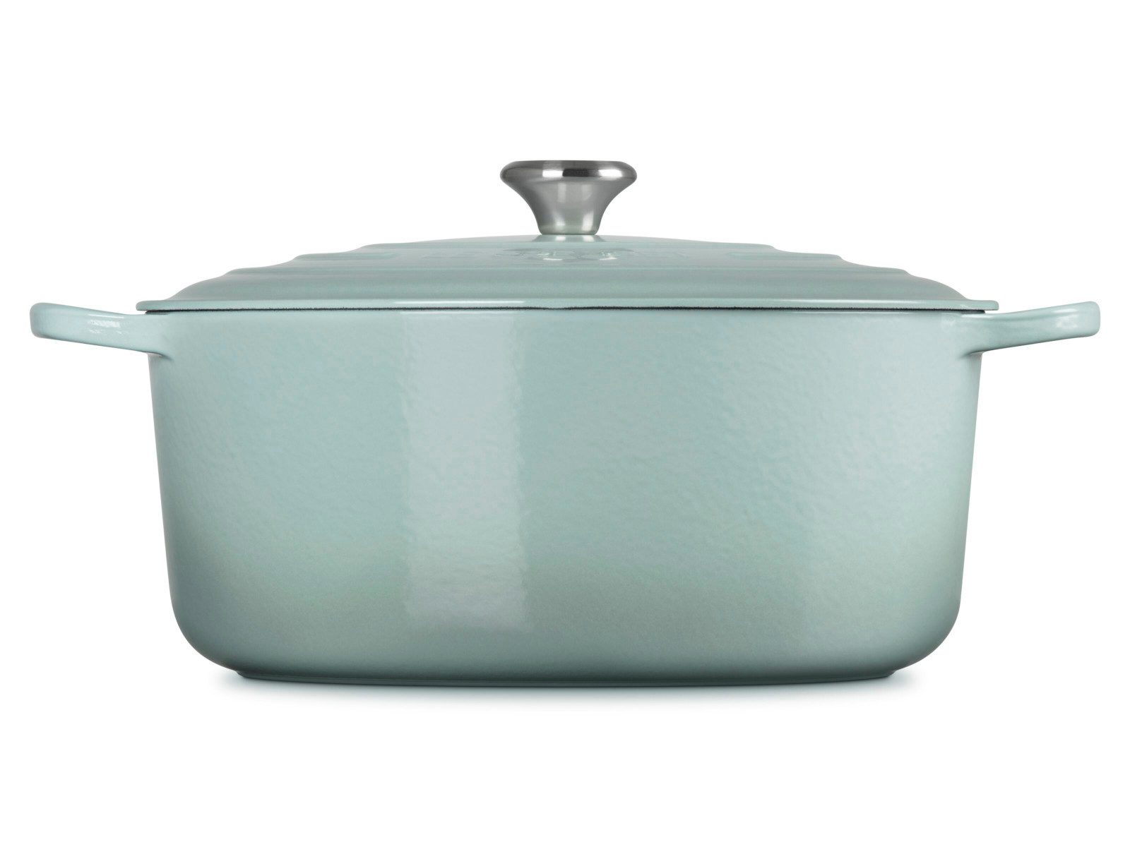 LE CREUSET Bräter Bräter Signature rund sea salt 34cm, Emailliertes Gusseisen