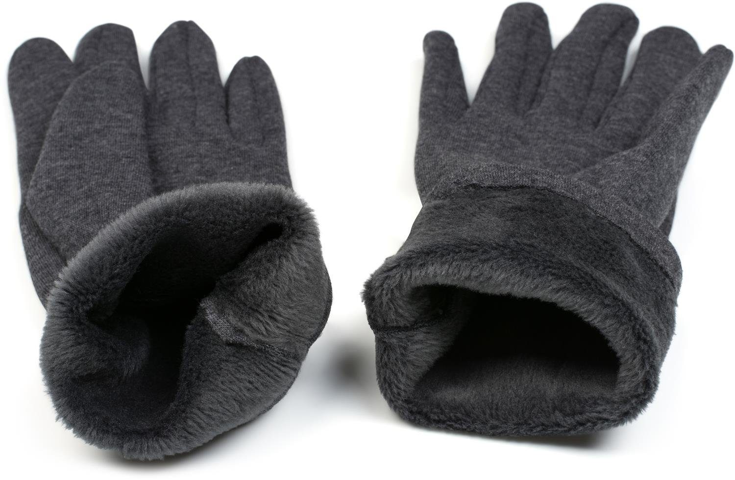 styleBREAKER Strickhandschuhe Stoff Handschuhe mit Perlen (1-St)