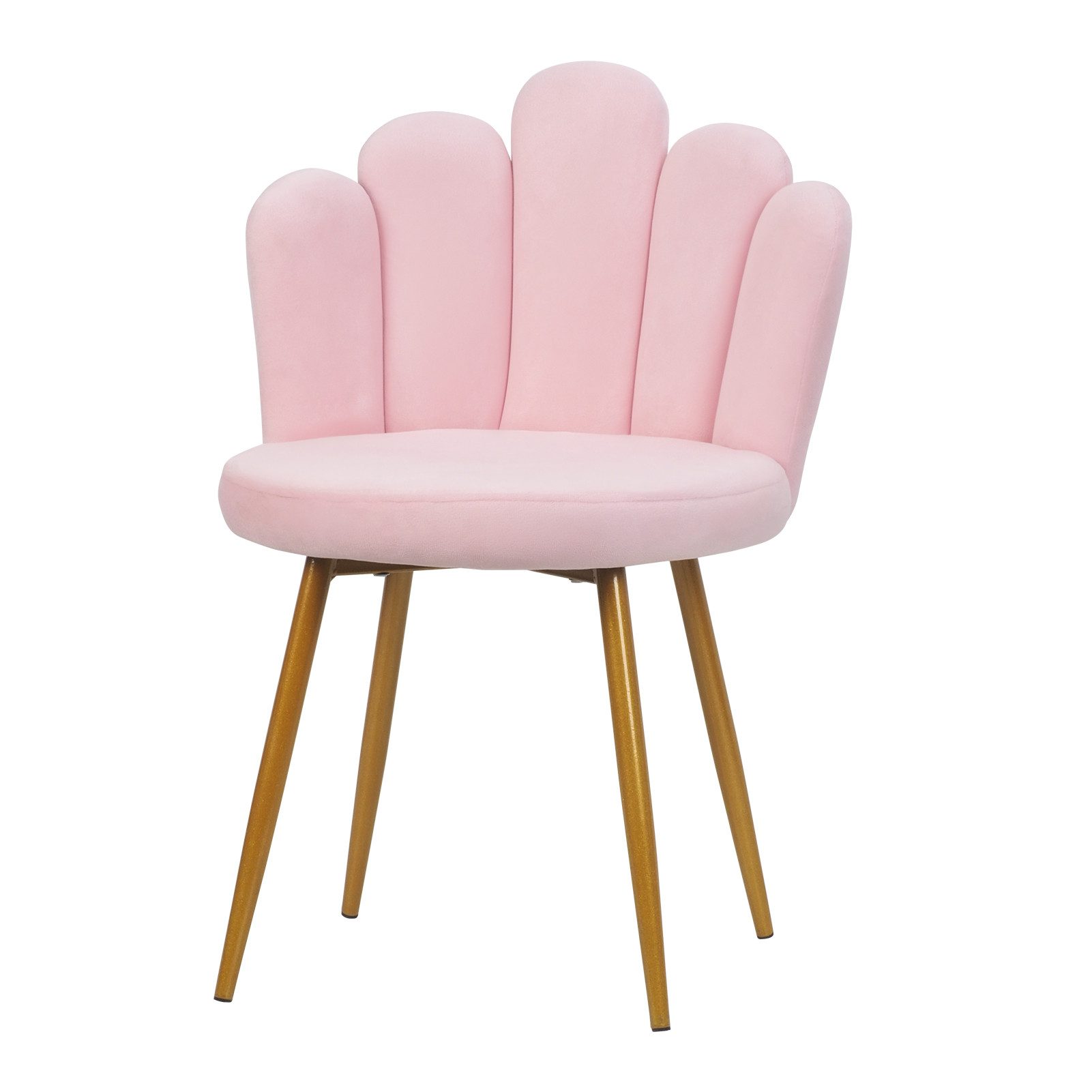 Rutaqian Polsterstuhl Schminktisch Stuhl Mit Rückenlehne, Goldene Metallbeine Bürostuhl, Monderne Schreibtischstuhl Esszimmerstuhl ohne Armlehnen für Heimbüro