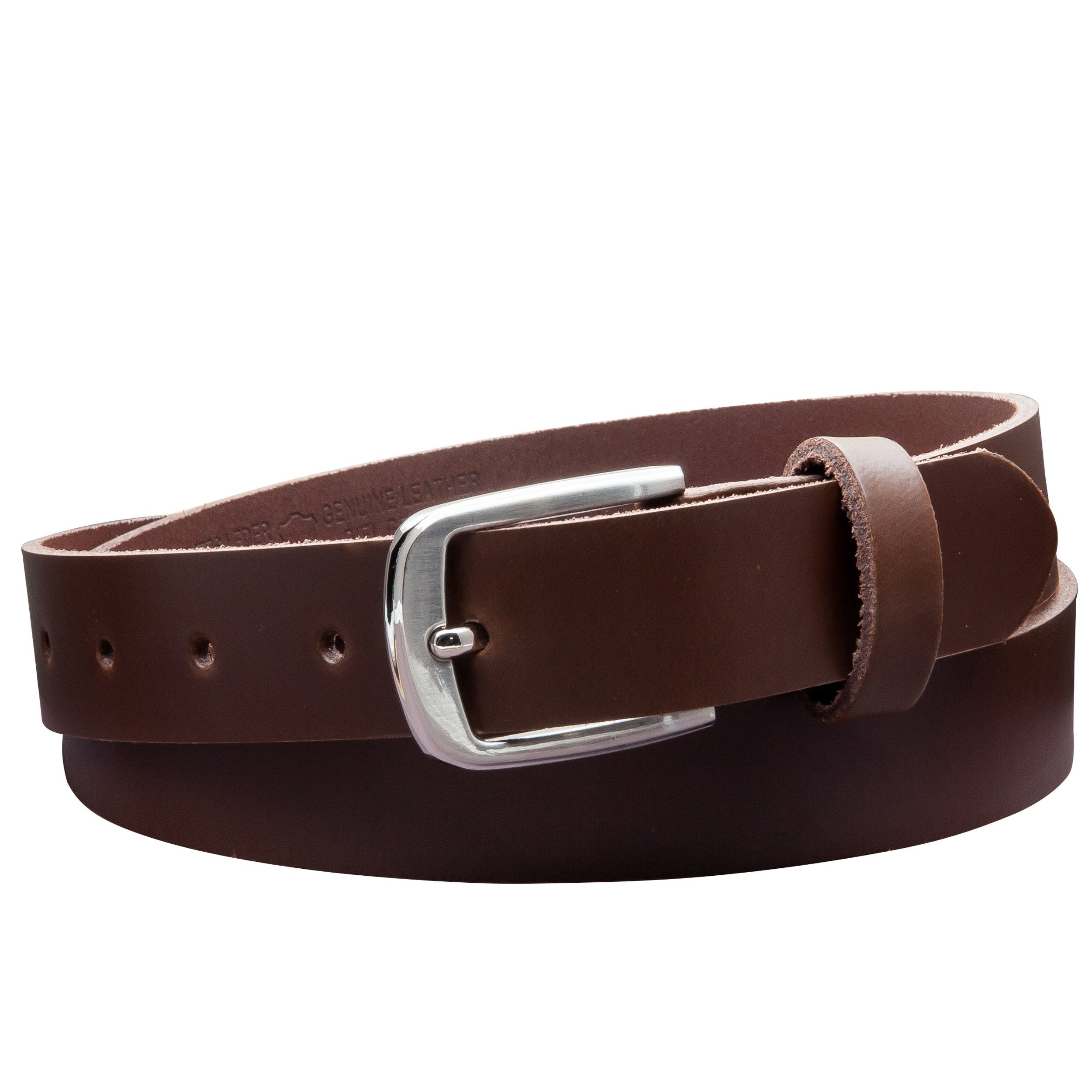 COLOGNEBELT Ledergürtel OM315-PL-Dunkelbraun MADE IN GERMANY, Dunkelbraun Kürzbar, 100 % Echtleder, Aus einem Stück, Unisex
