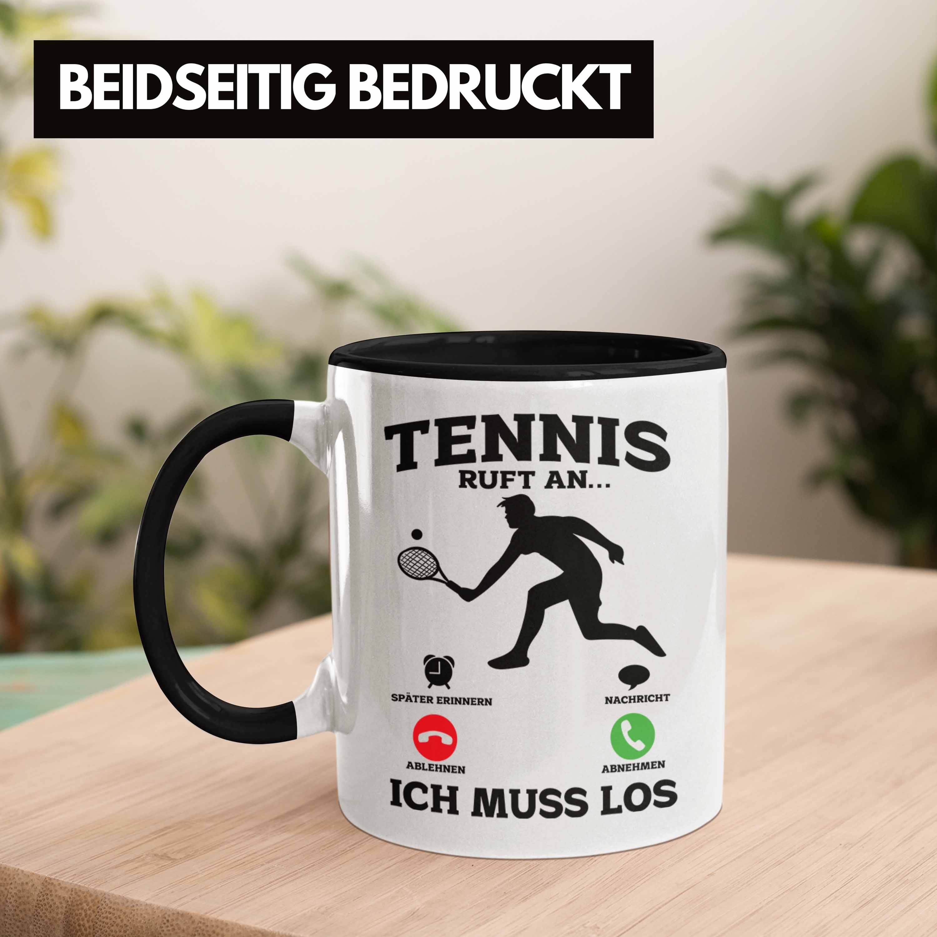 Trendation Tasse Tasse - Geschenkidee Tennis Tennissp Geschenk Schwarz Lustige Tasse Tennisfans