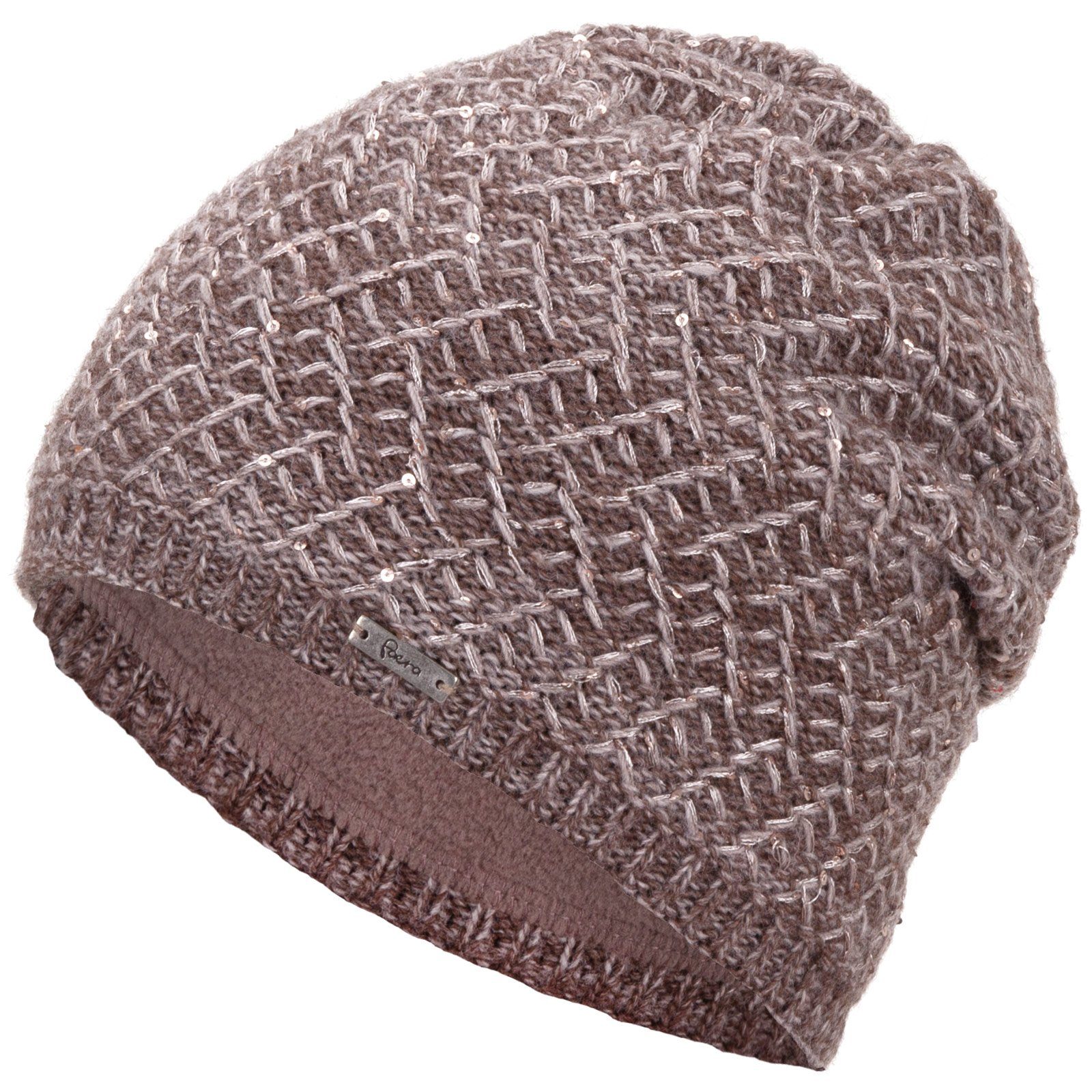 Faera Strickmütze Wintermütze Damen Mütze Beanie Haube gefüttert Strickmütze Damenmütze