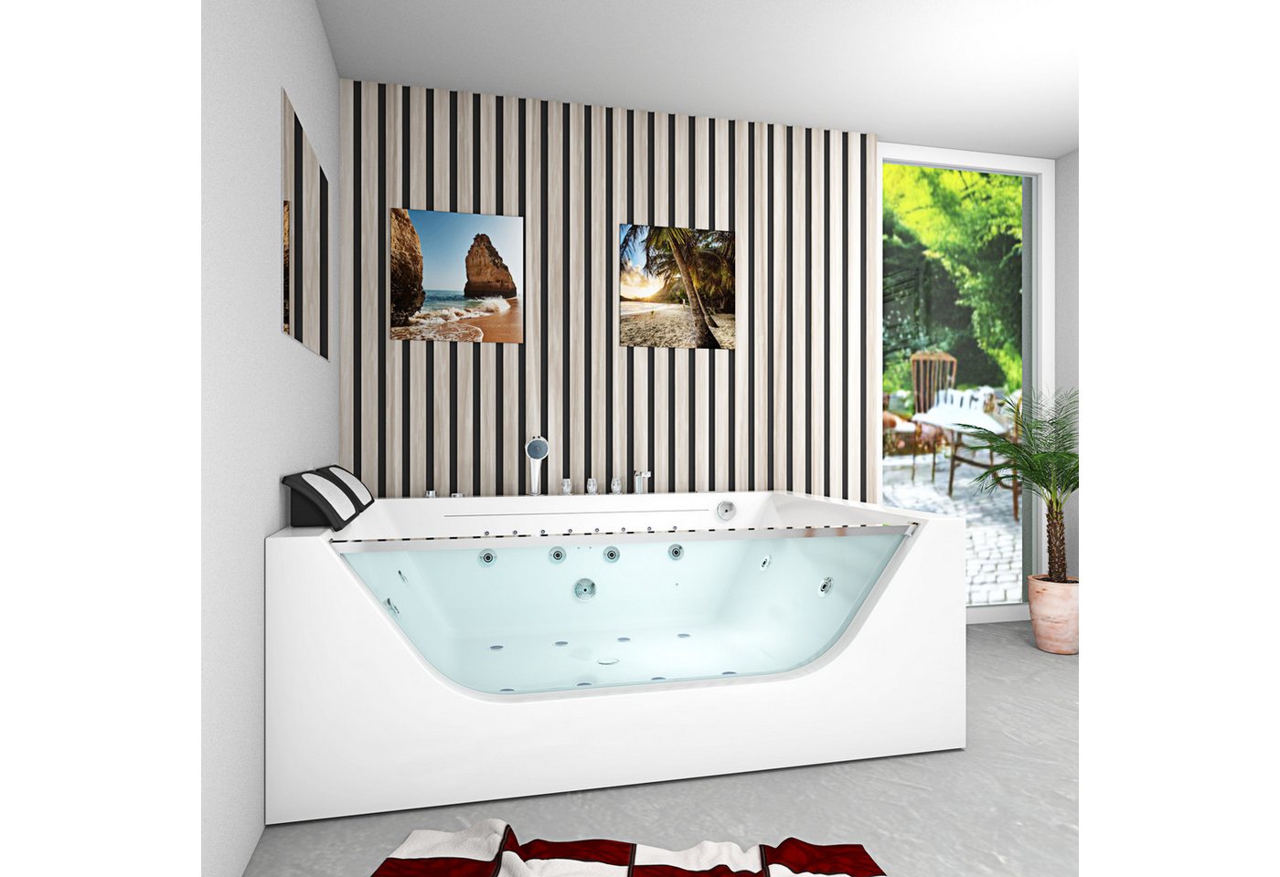 Thumbnail - AcquaVapore Whirlpool-Badewanne AcquaVapore Whirlpool Pool Wanne W42-R-ALL 180x120cm, (1-tlg)
