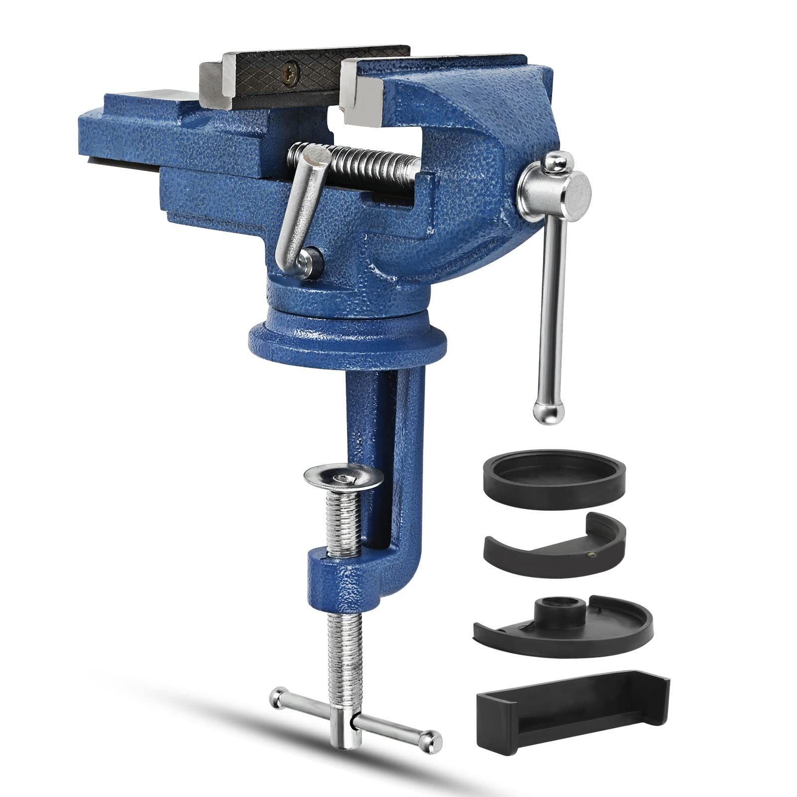 Youyijia Schraubstock Schraubstock Drehbar 80mm Tischschraubstock mit 360° Drehbarem Sockel, drehen