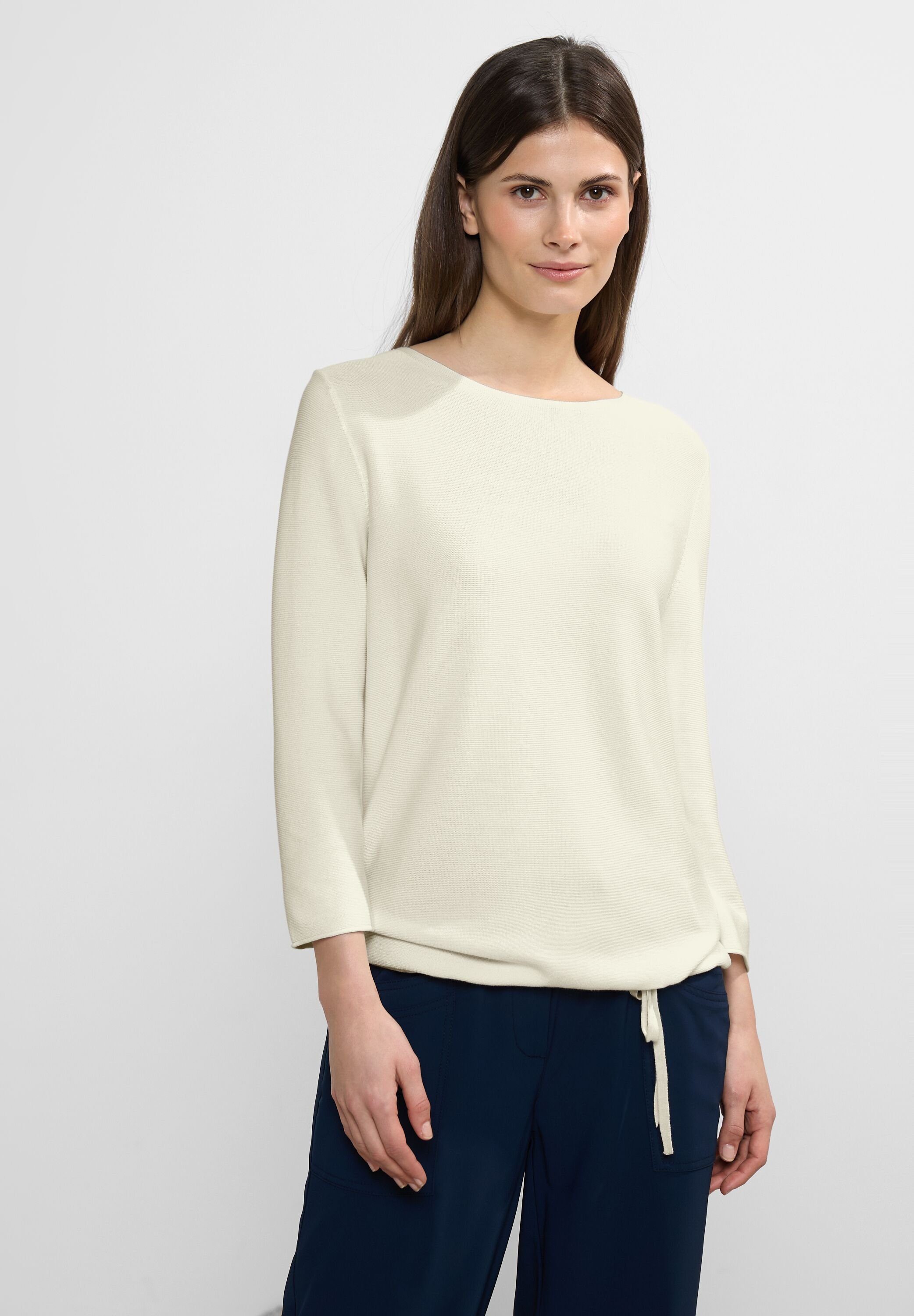 CECIL Rundhalspullover mit Tunnelzug am Saum