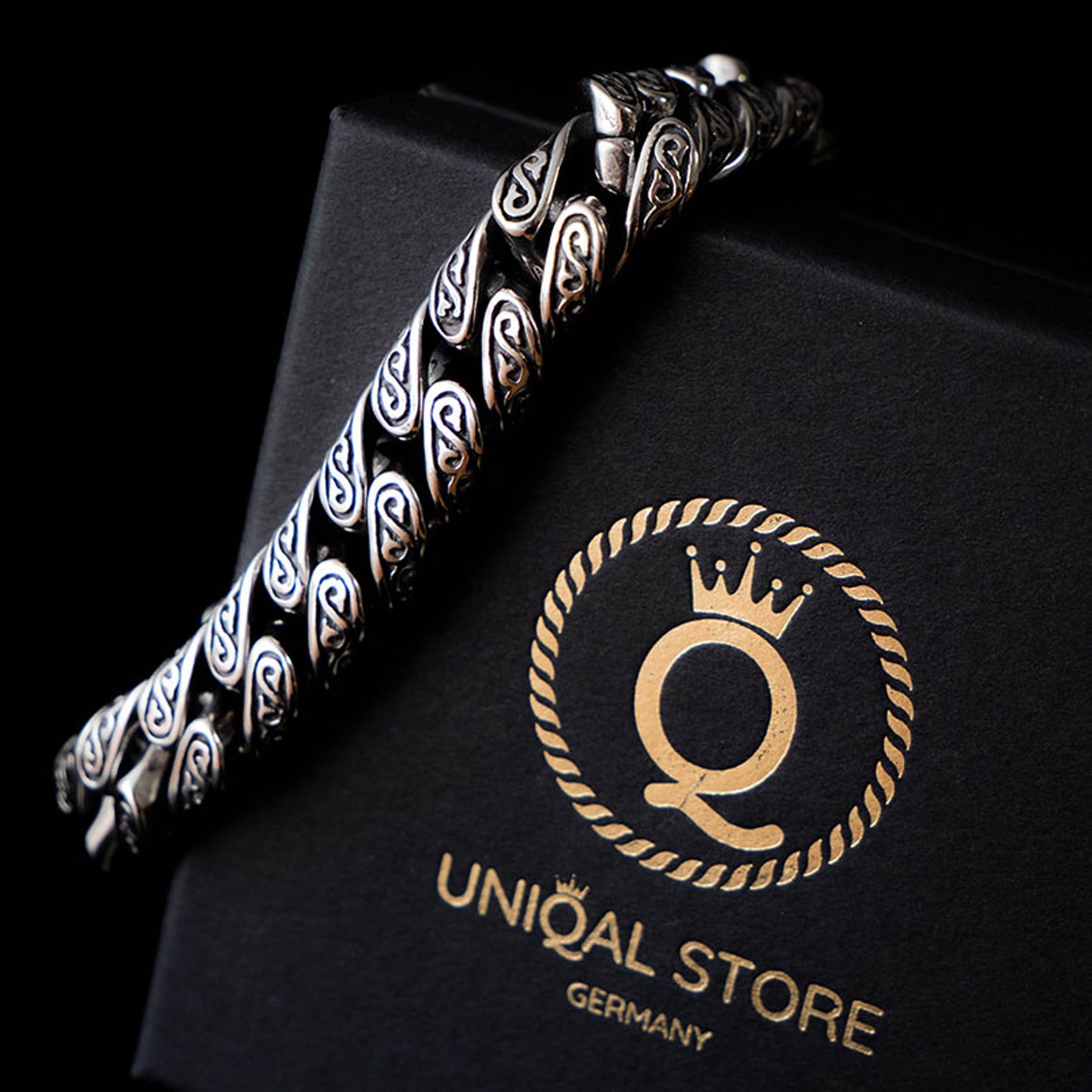 UNIQAL.de stainless steel bracelet, curb bracelet for men "CUBAN" (stainless steel, casual style, biker, handmade in Germany)