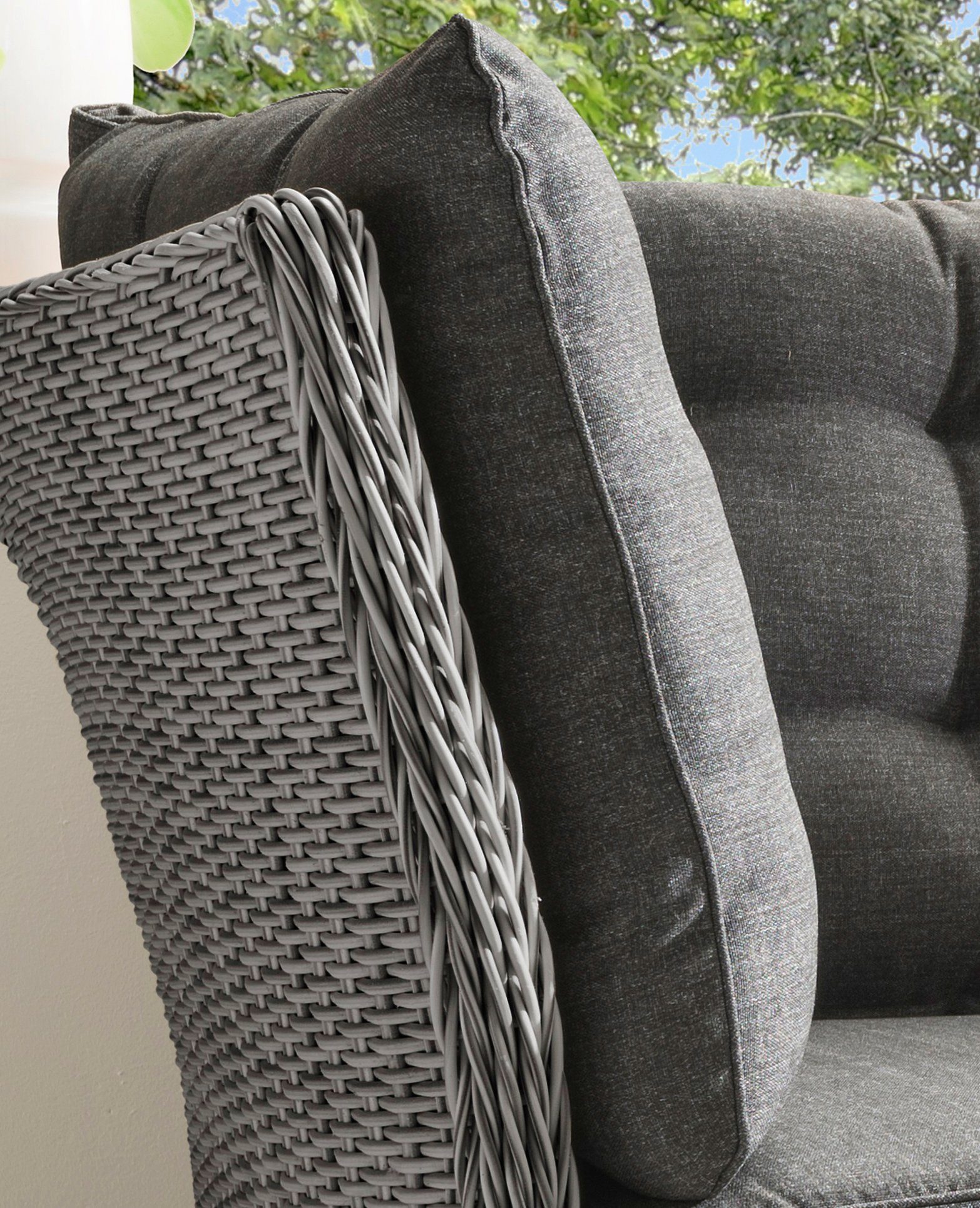 Destiny Gartenlounge-Bank PALMA, Aluminium, Polyrattan, 2´er Bank, inkl. Auflagen