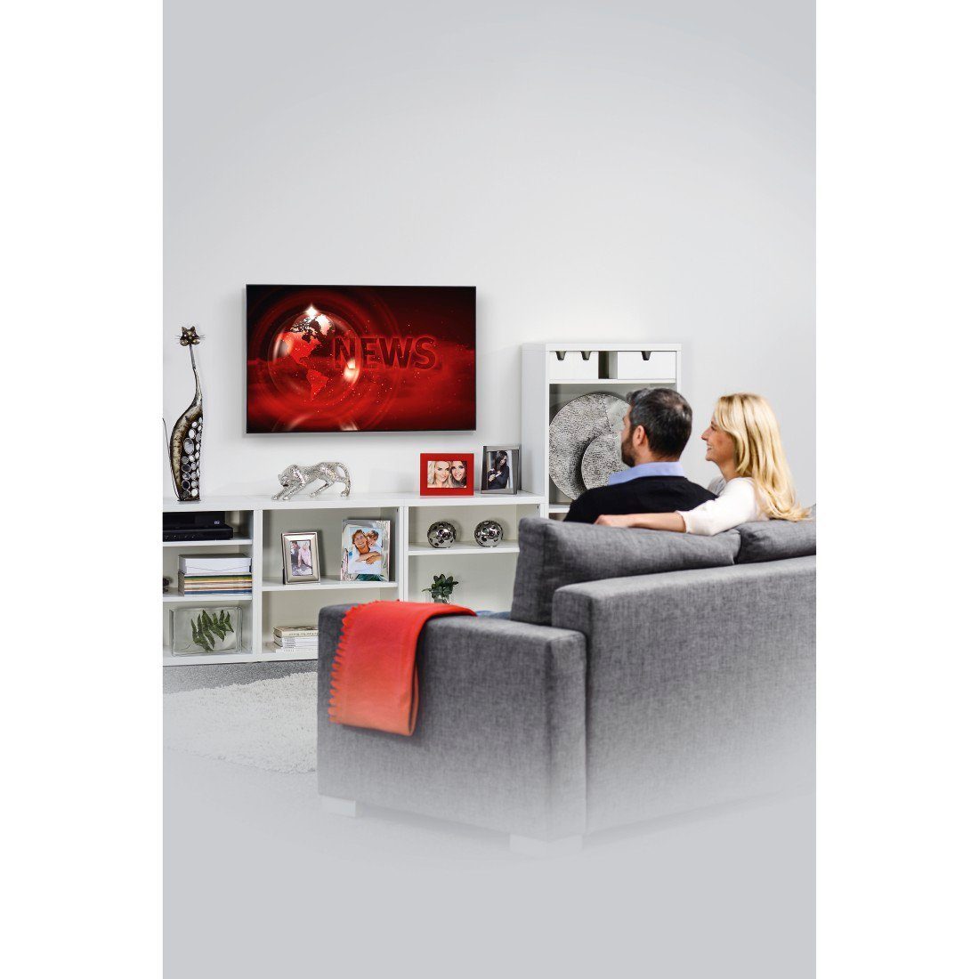 Hama TV-Halterung (flach, 800x400) Zoll) (bis 90 VESA TV-Halter bis 60kg, TV-Wandhalterung, starr, 37“-90“