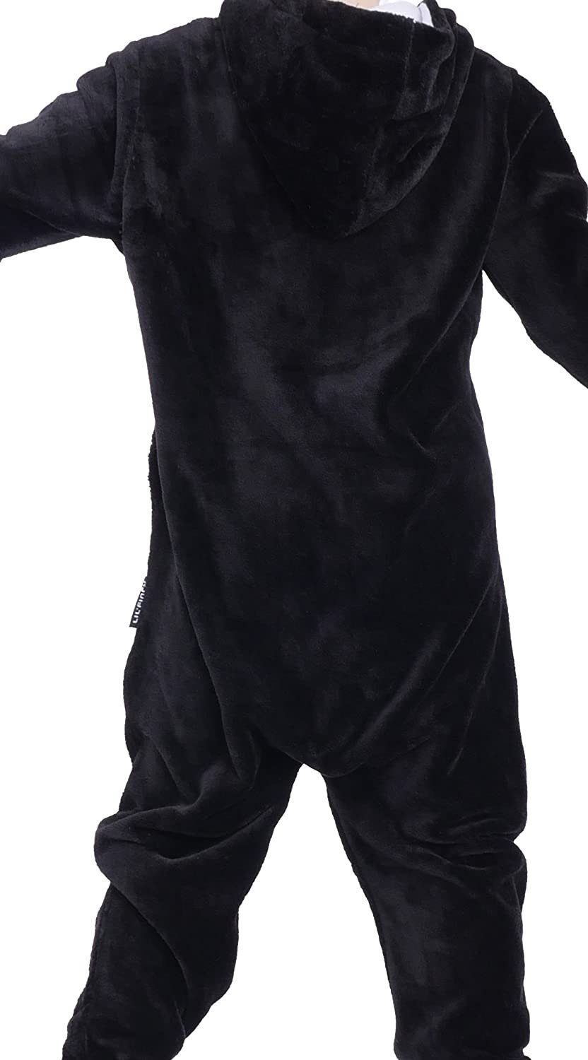 Jungen LIL'Teddy Schwarz/Weiß Kinder Mädchen Teddy Overall Fleece Jumpsuit F2004 LIL'FINCH