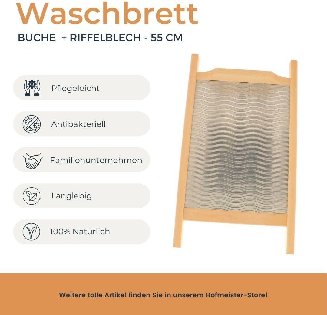 55 Wäschewanne Buche aus cm, Holz Waschbrett Hofmeister