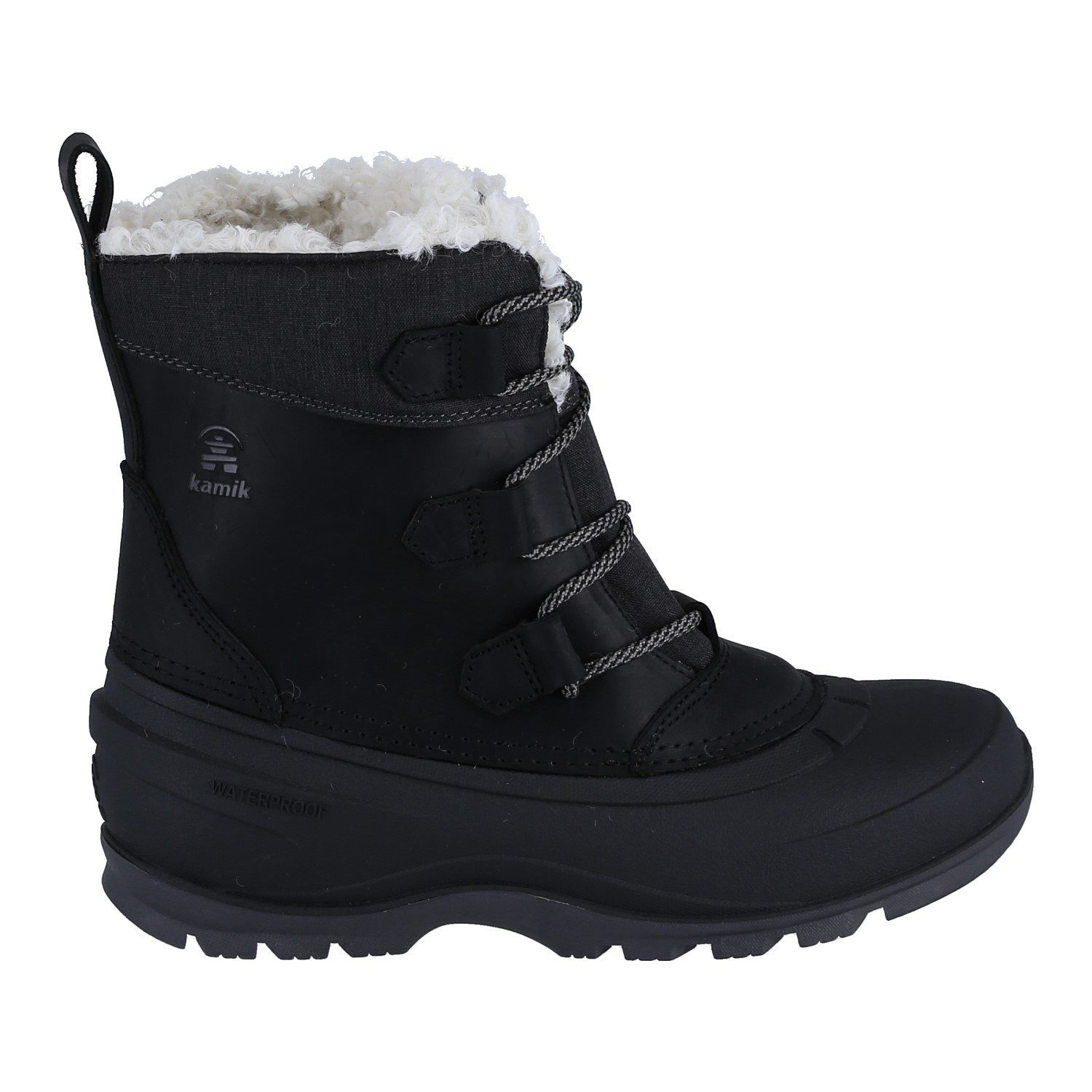 Kamik Snowgem Low (Leder, Nylon, wasserdicht) schwarz Damen Winterstiefel günstig online kaufen