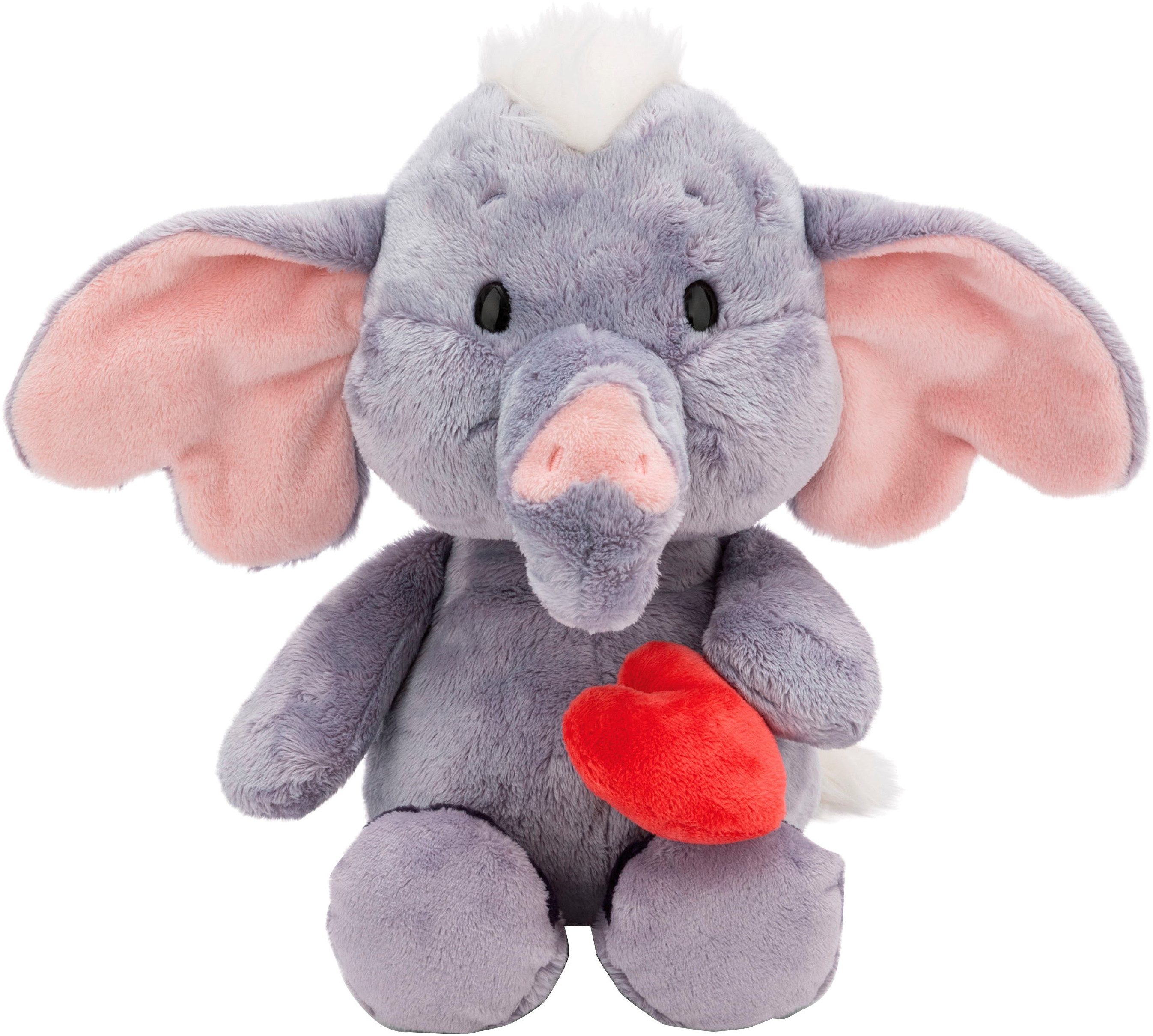 Nici Kuscheltier Love, Elefant mit Magnet Herz dunkelgrau, 32 cm