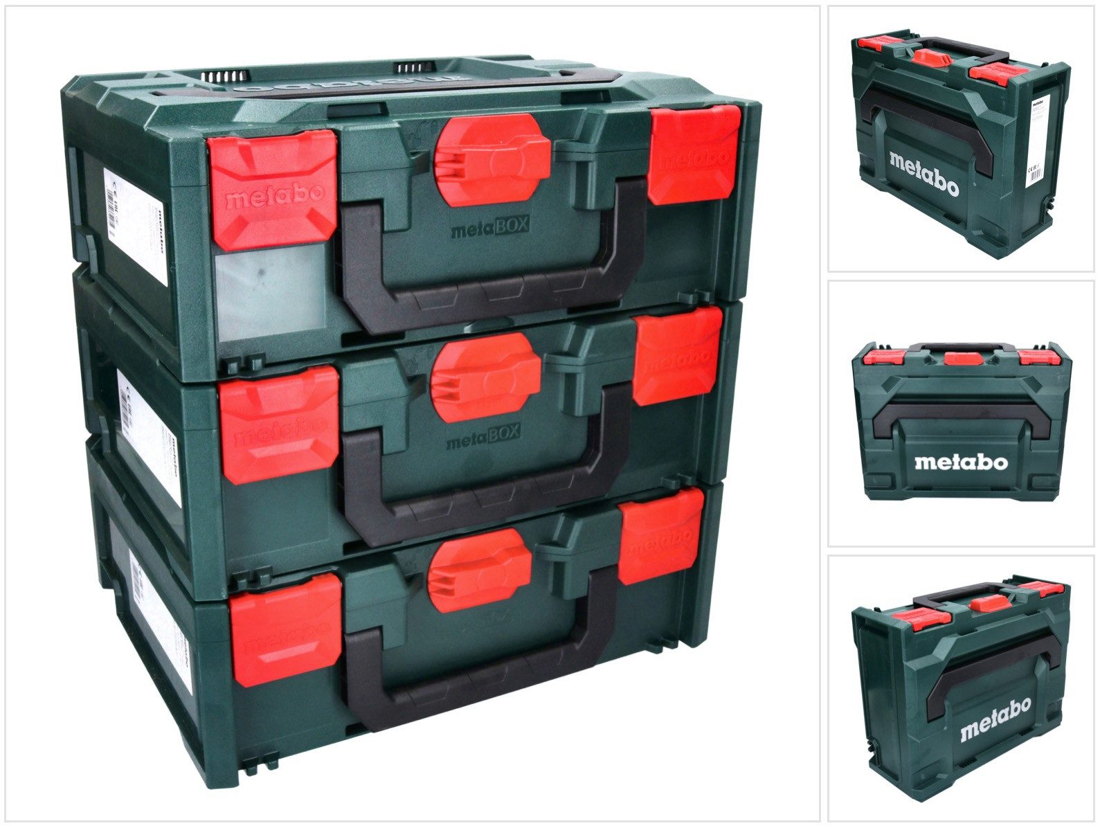 metabo Werkzeugkoffer metaBOX 145 Set 3x System Werkzeug Koffer Stapelbar 396 x 296 x 145 m